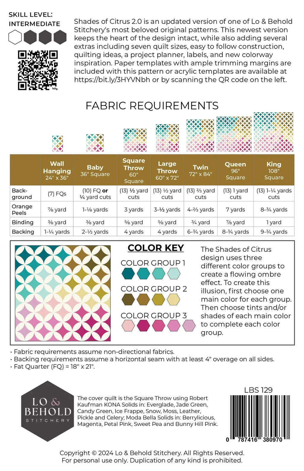 Shades of Citrus 2.0 Quilt Pattern