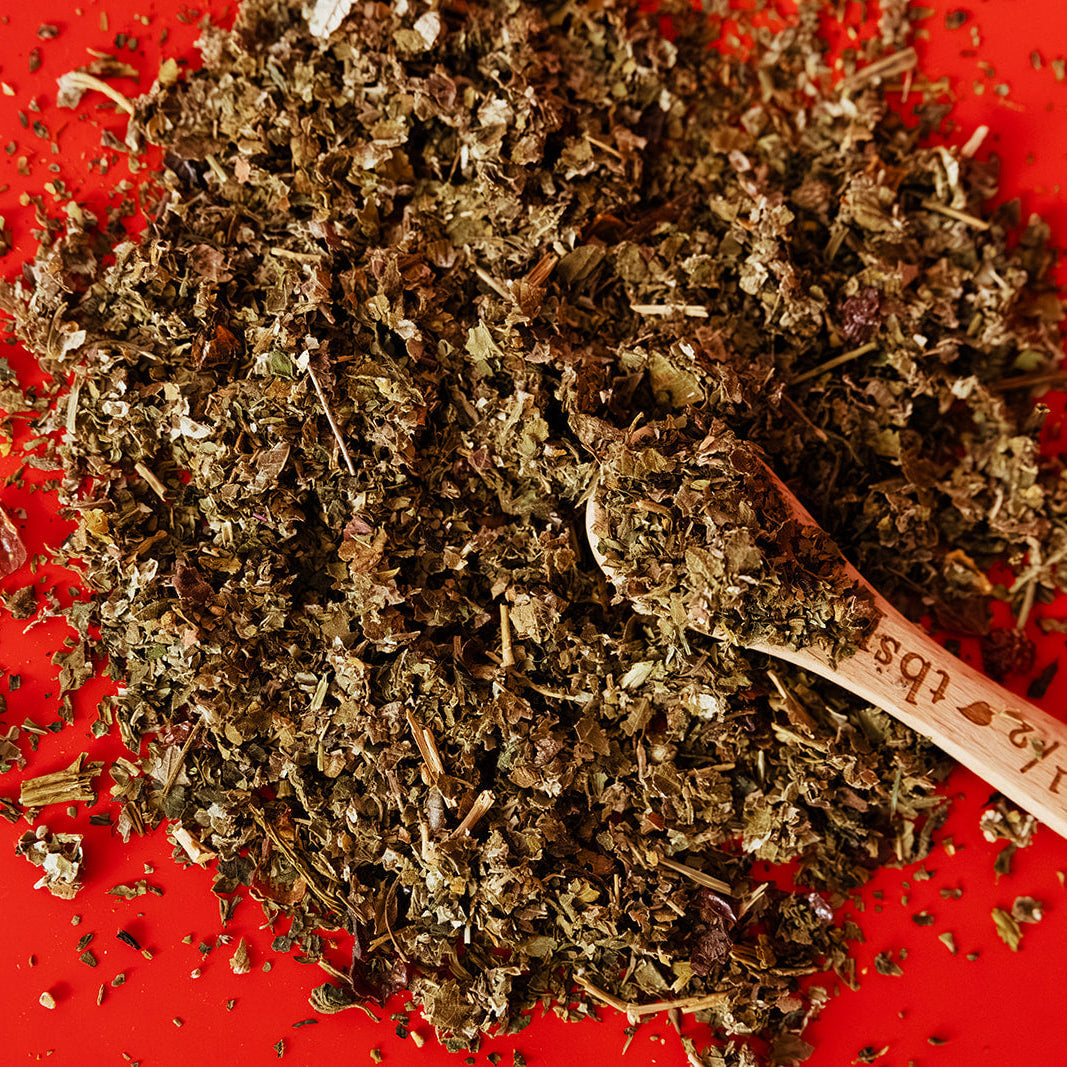 Feuilles de framboisier bio + thé à la menthe