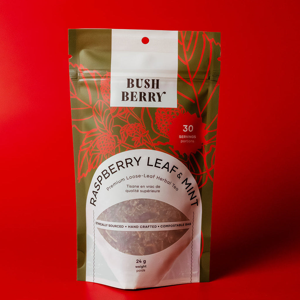 Feuilles de framboisier bio + thé à la menthe