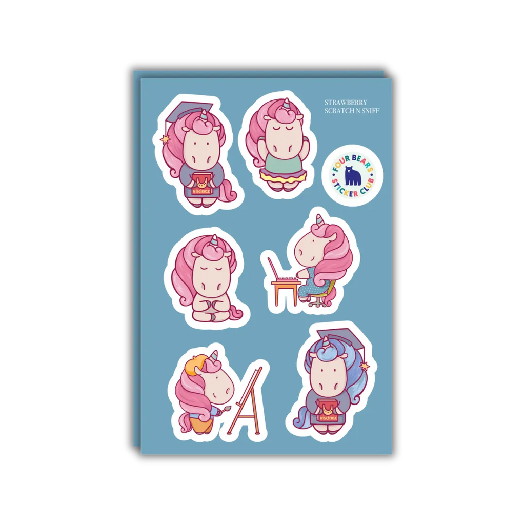 Strawberry Studies - Four Bears Sticker Club