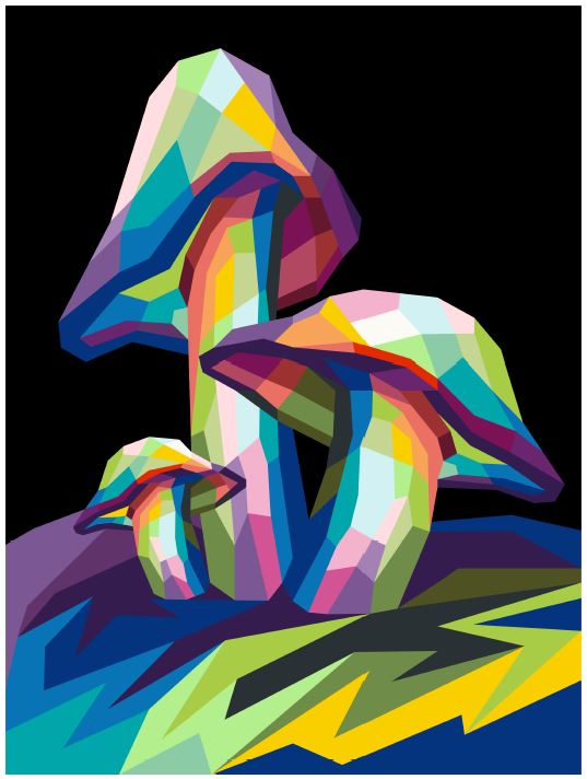 KITS LÉGITIMES, Kit de courtepointe Champignons (tissu uniquement)