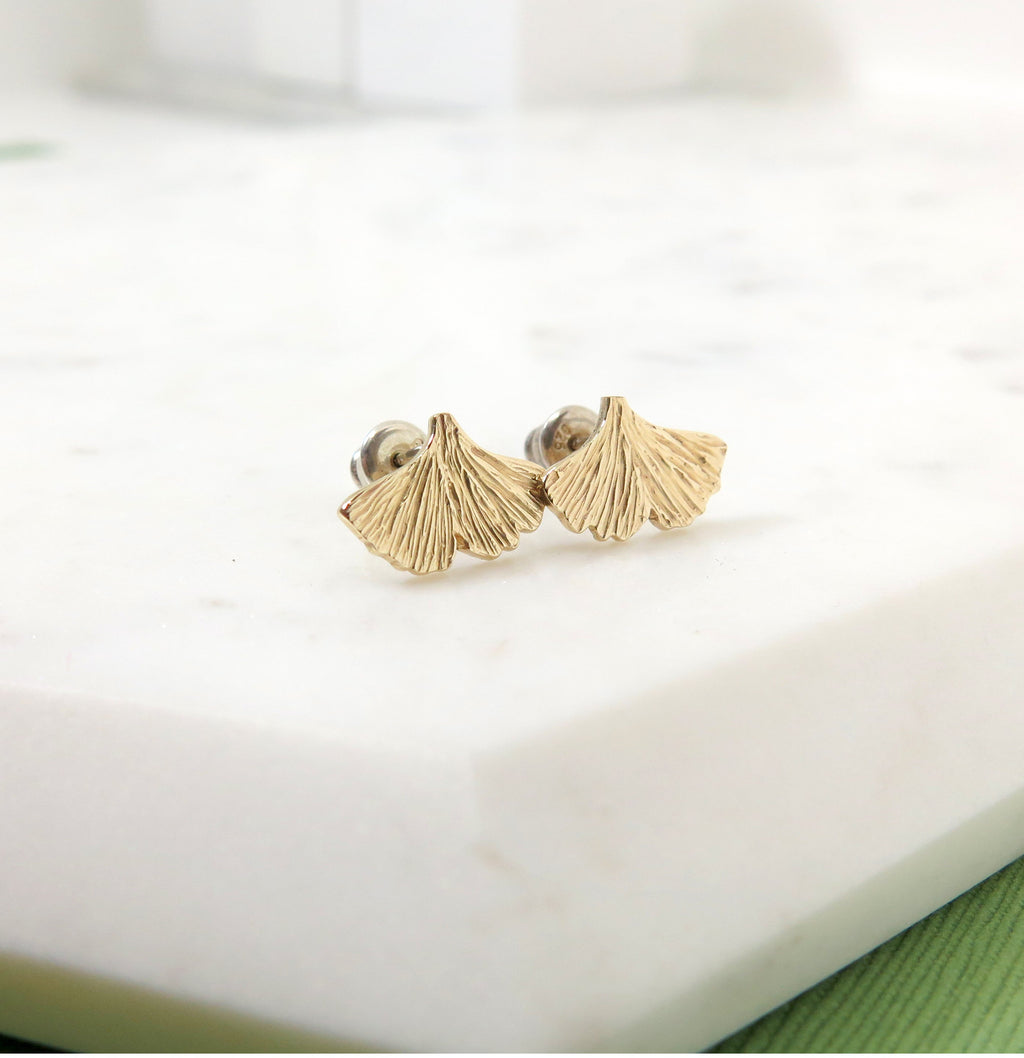 Ginkgo Stud Earrings - Small