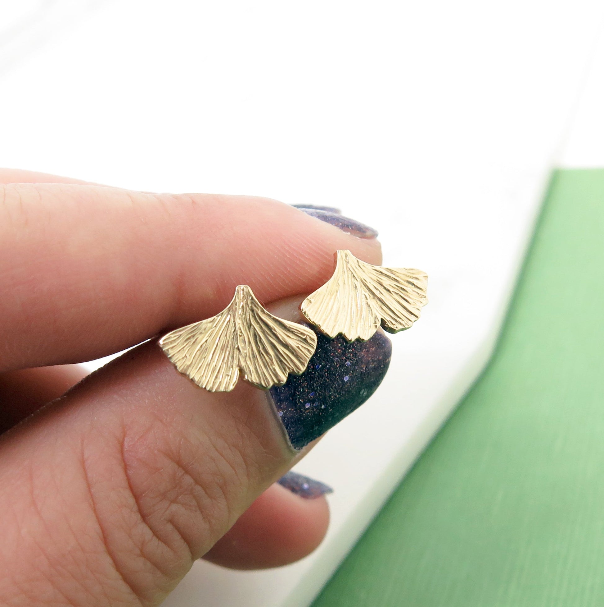 Ginkgo Stud Earrings - Small
