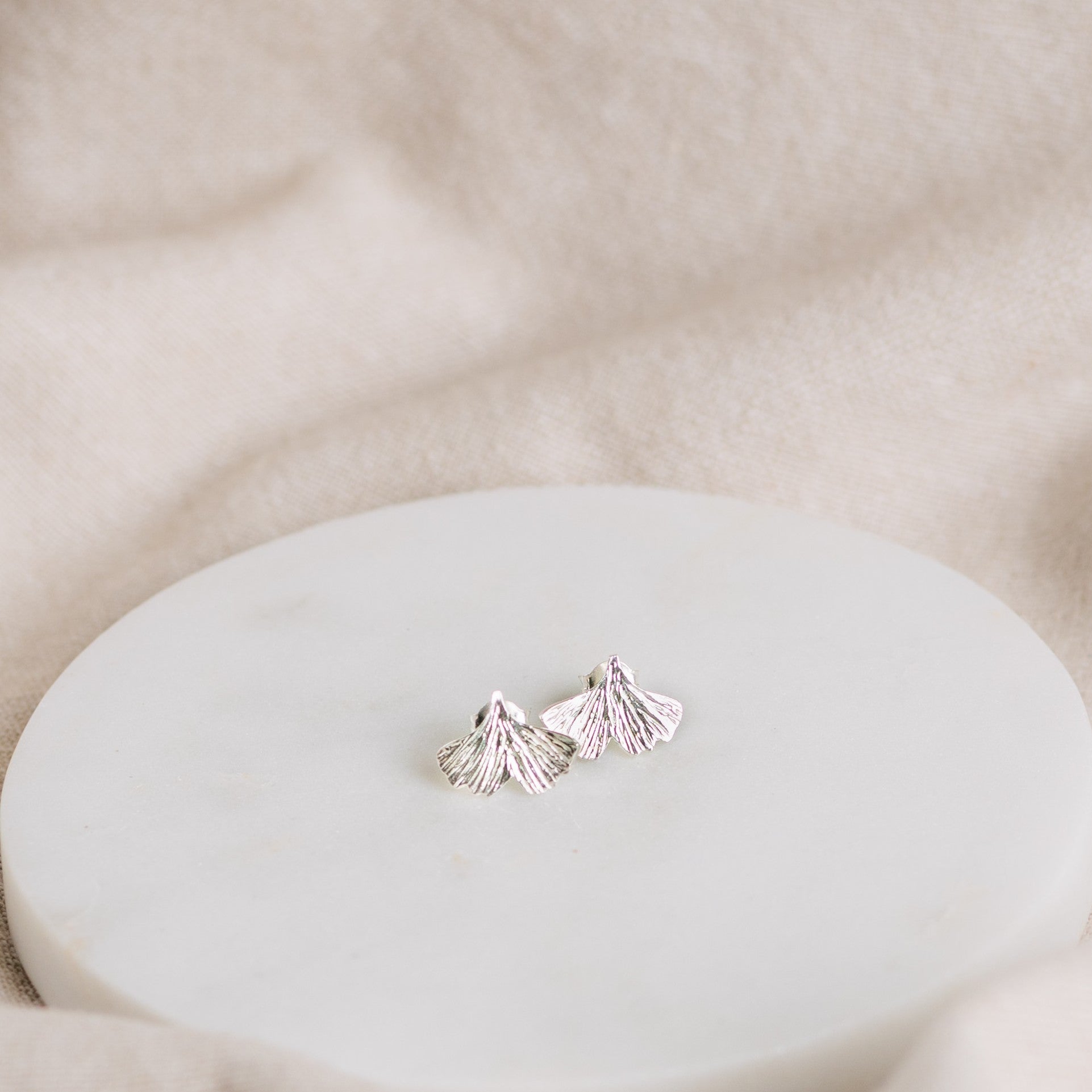 Ginkgo Stud Earrings - Small