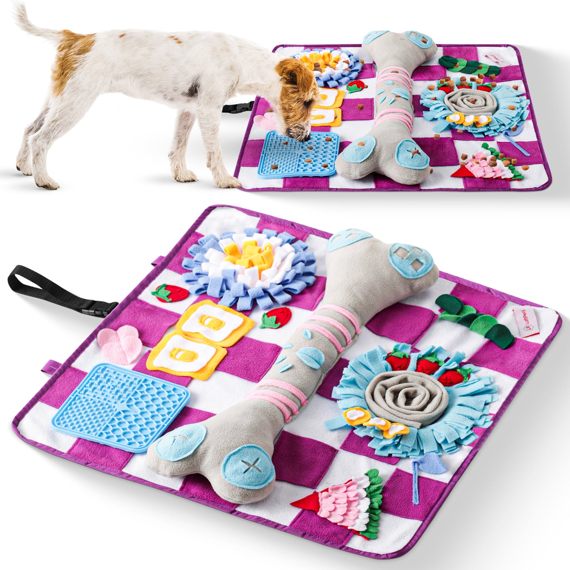 Tapis à renifler couineur pour chiens – Jeu interactif de recherche de nourriture, 61 cm