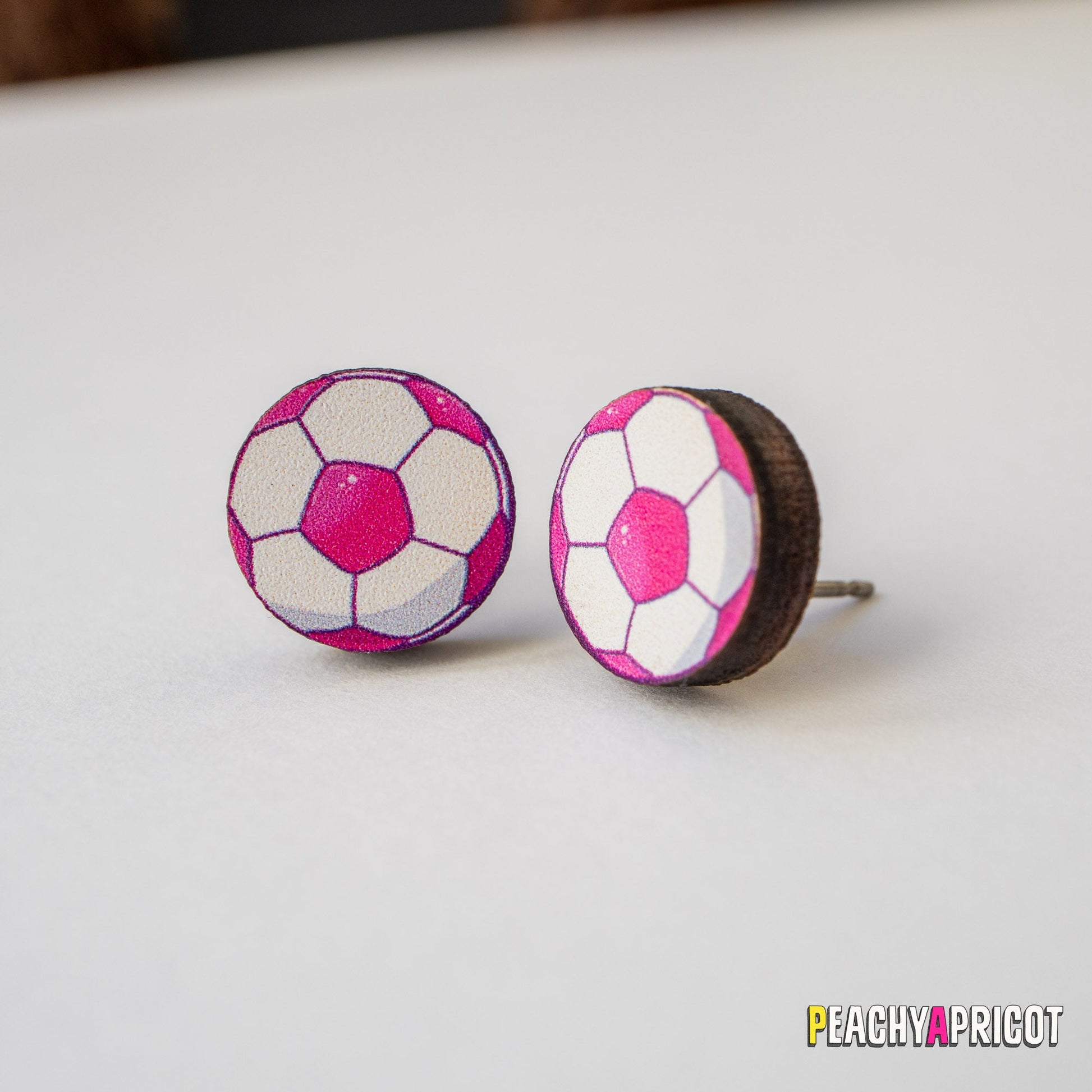 Boucles d'oreilles ballon de football - Bleu