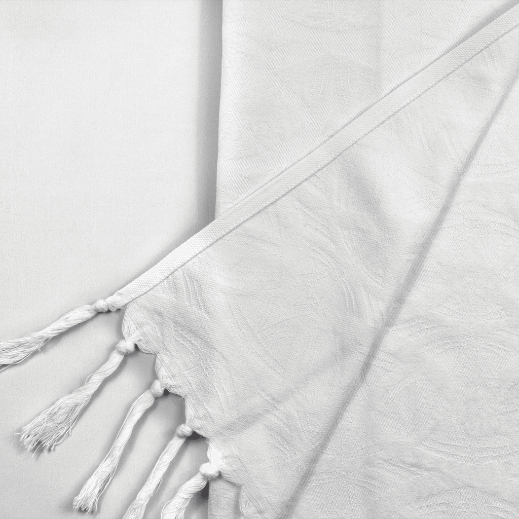 Spa Quality Turkish Hand Towel in White with a Surface Pattern Texture