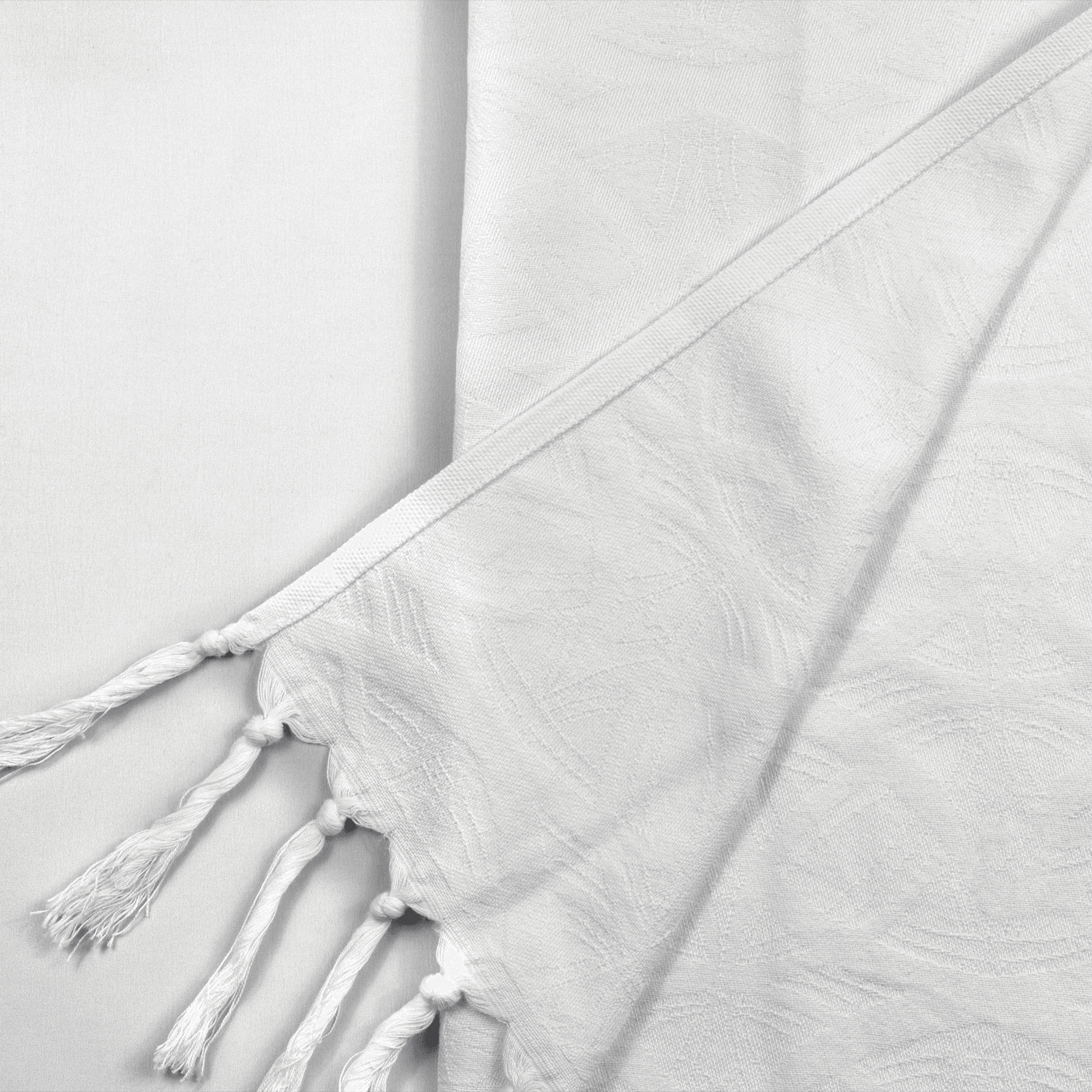 Spa Quality Turkish Hand Towel in White with a Surface Pattern Texture
