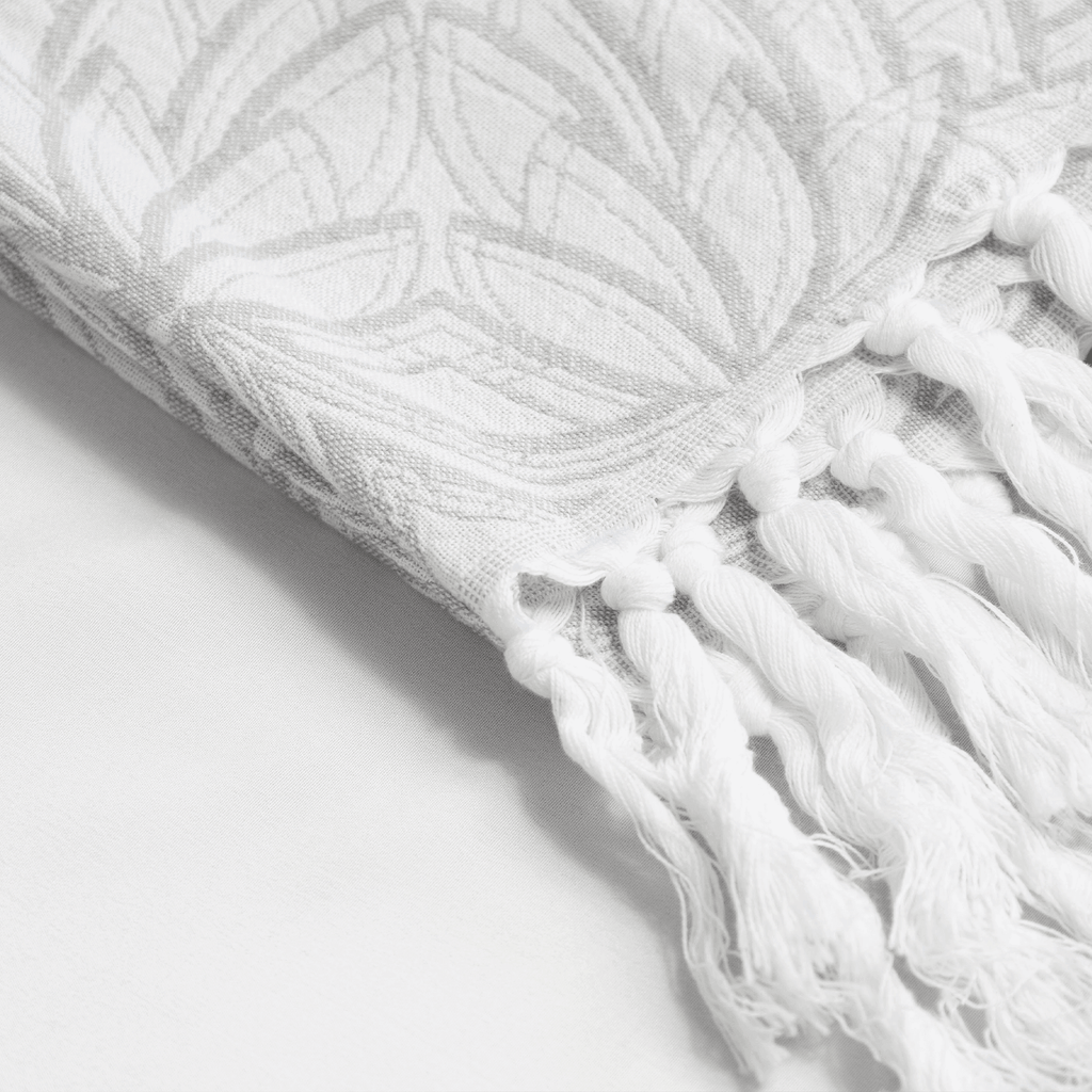Turkish Towels Canada | Hand Towel | Grey + White