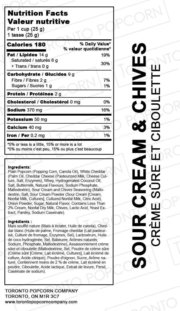 Popcorn à la crème sure et à la ciboulette
