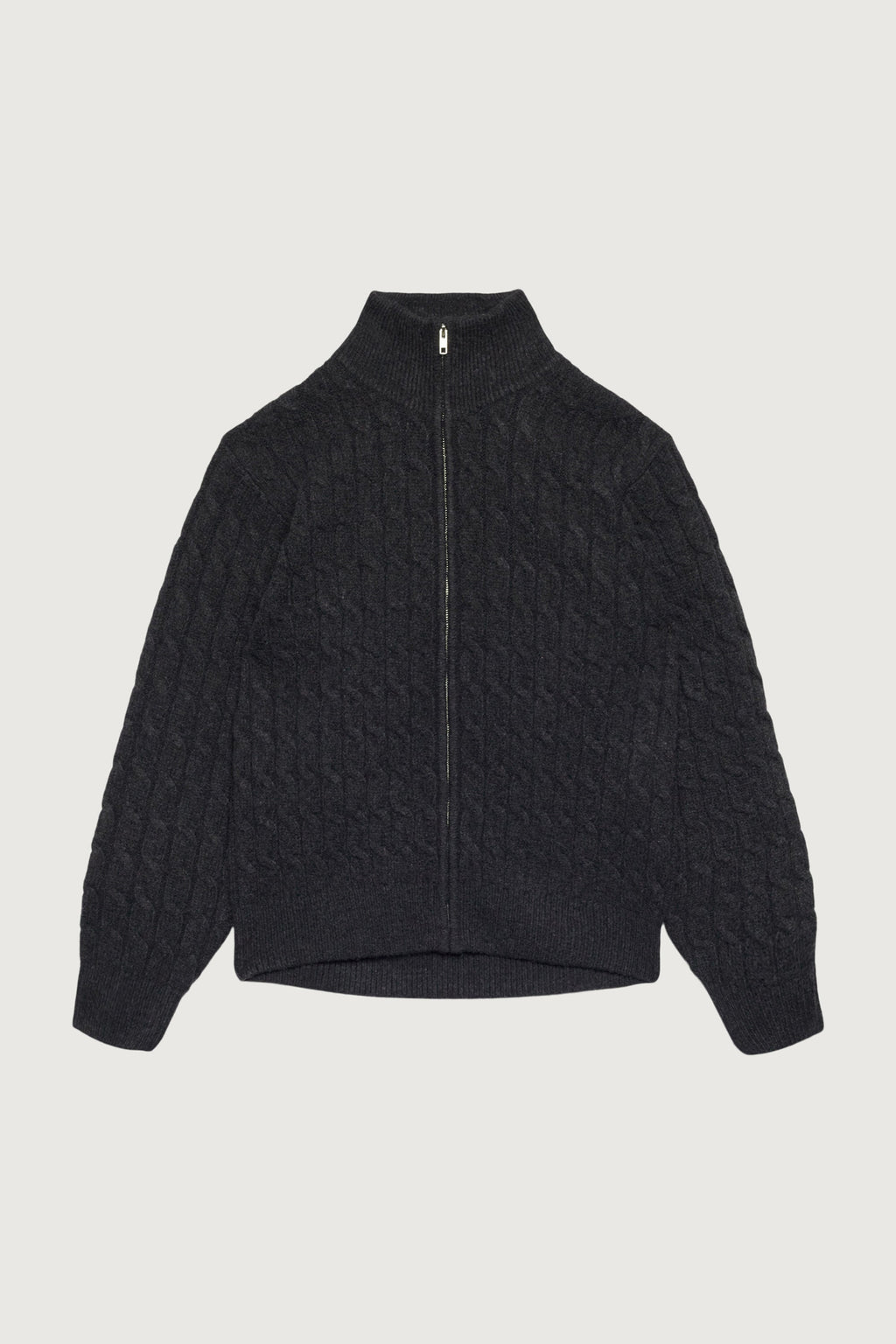 CARDIGAN FERMÉ À GLISSIÈRE EN MAILLE TORSADES