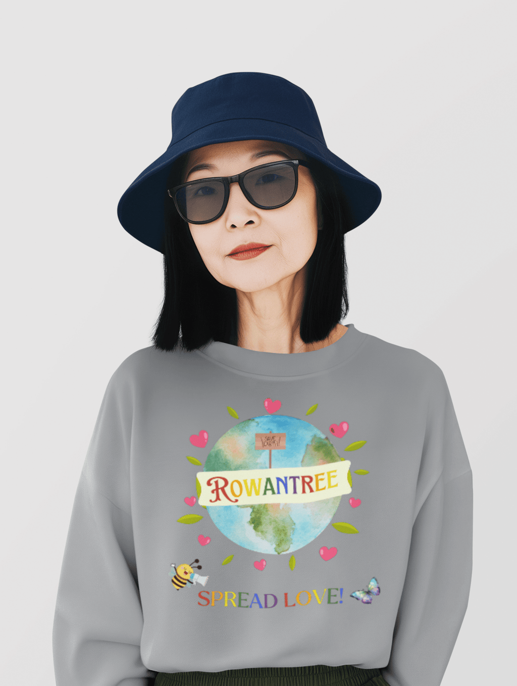 Spread Love Unisex Crewneck Sweatshirt – Ocean Cleanup Impact, Printed to Order in Canada