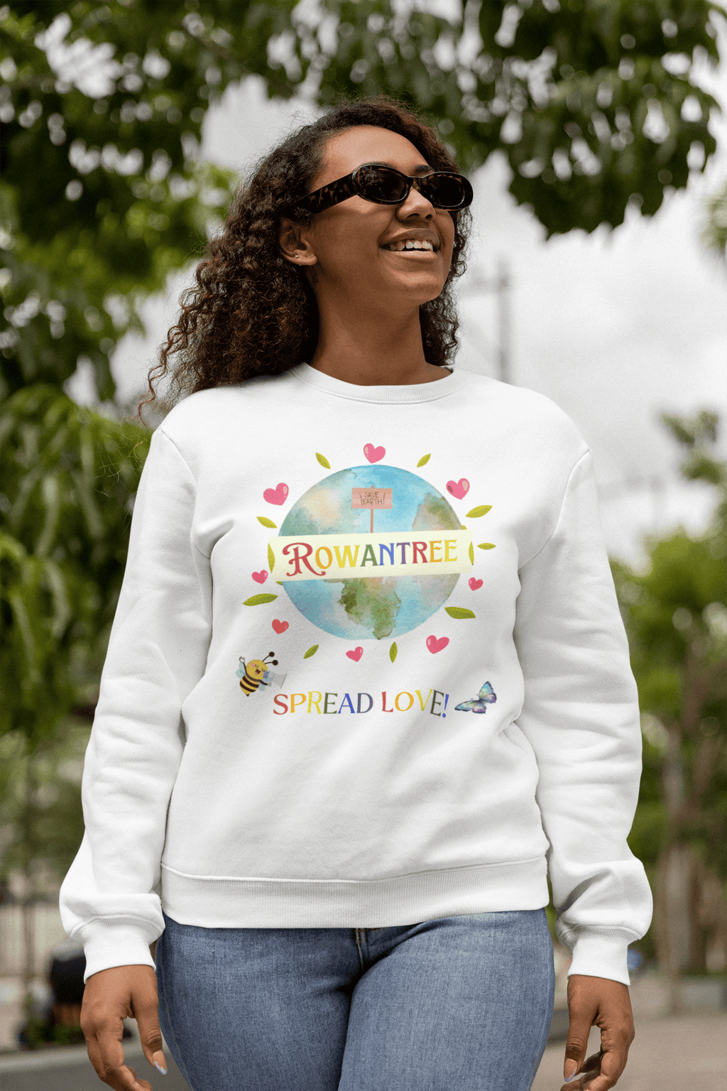 Spread Love Unisex Crewneck Sweatshirt – Ocean Cleanup Impact, Printed to Order in Canada