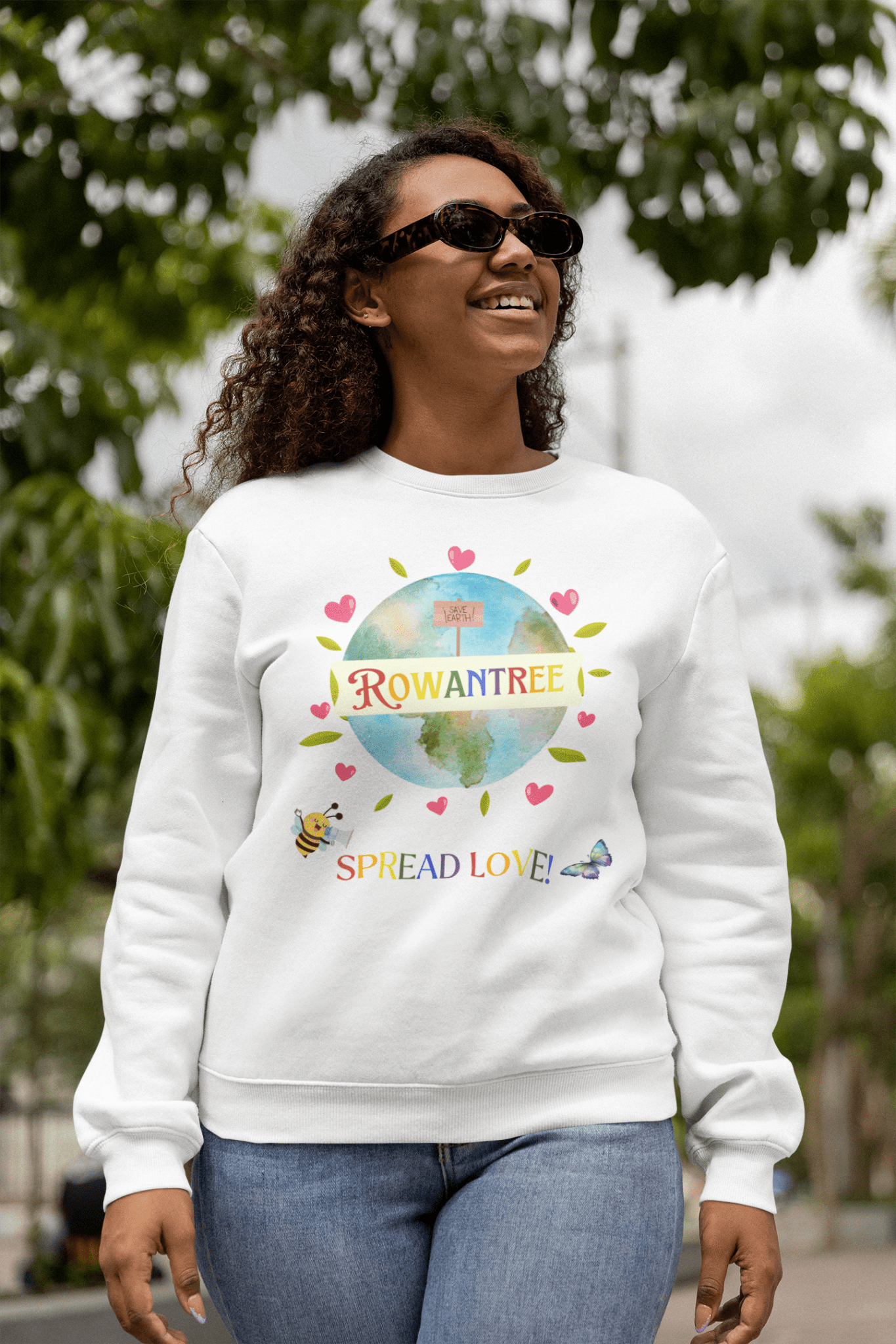 Spread Love Unisex Crewneck Sweatshirt – Ocean Cleanup Impact, Printed to Order in Canada