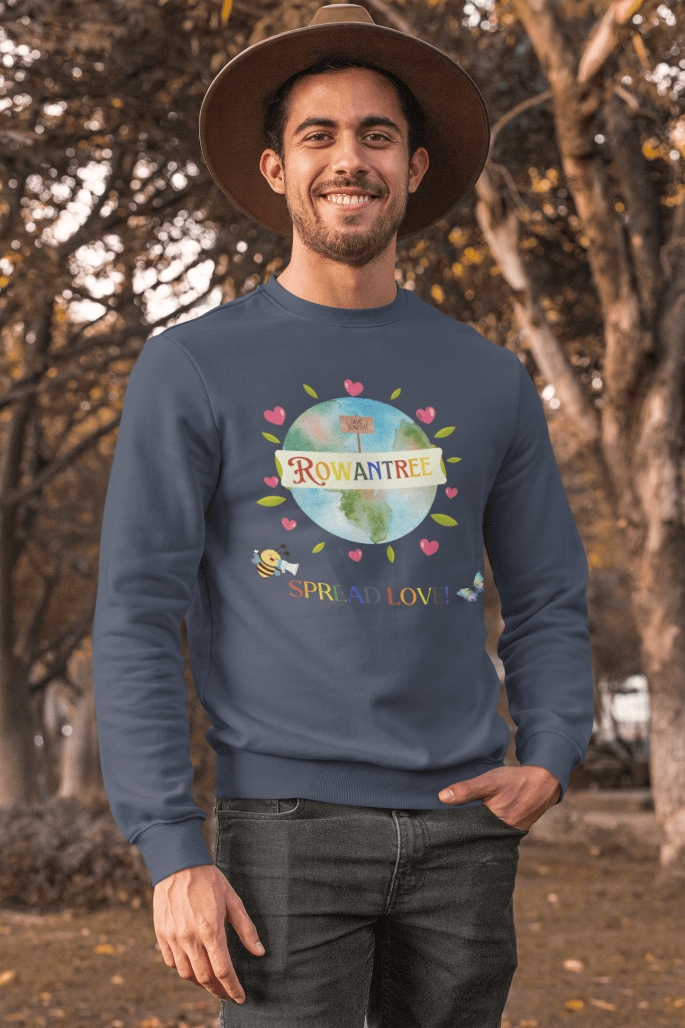 Spread Love Unisex Crewneck Sweatshirt – Ocean Cleanup Impact, Printed to Order in Canada