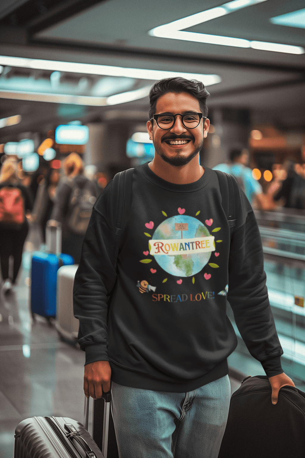 Spread Love Unisex Crewneck Sweatshirt – Ocean Cleanup Impact, Printed to Order in Canada