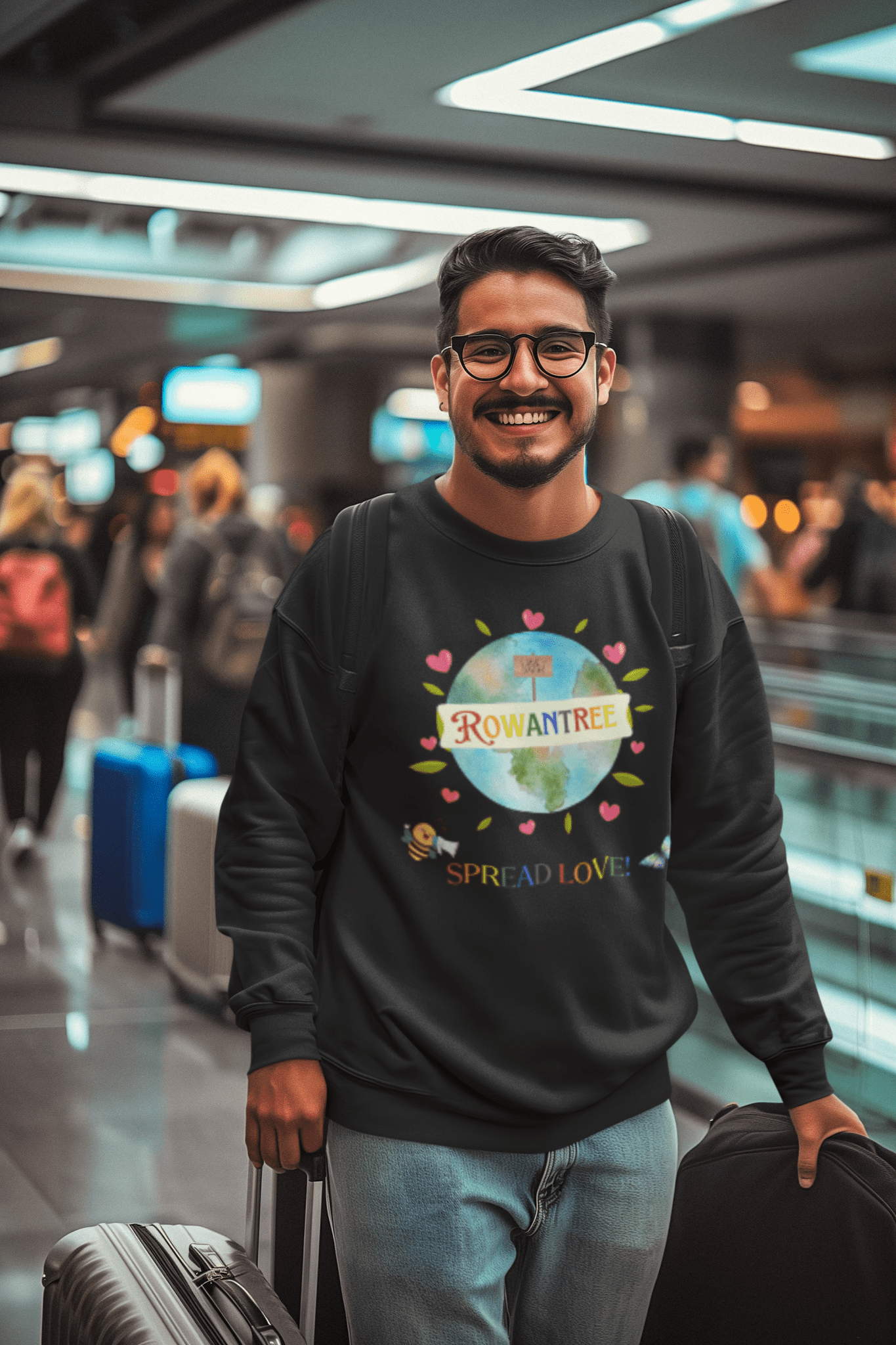 Spread Love Unisex Crewneck Sweatshirt – Ocean Cleanup Impact, Printed to Order in Canada