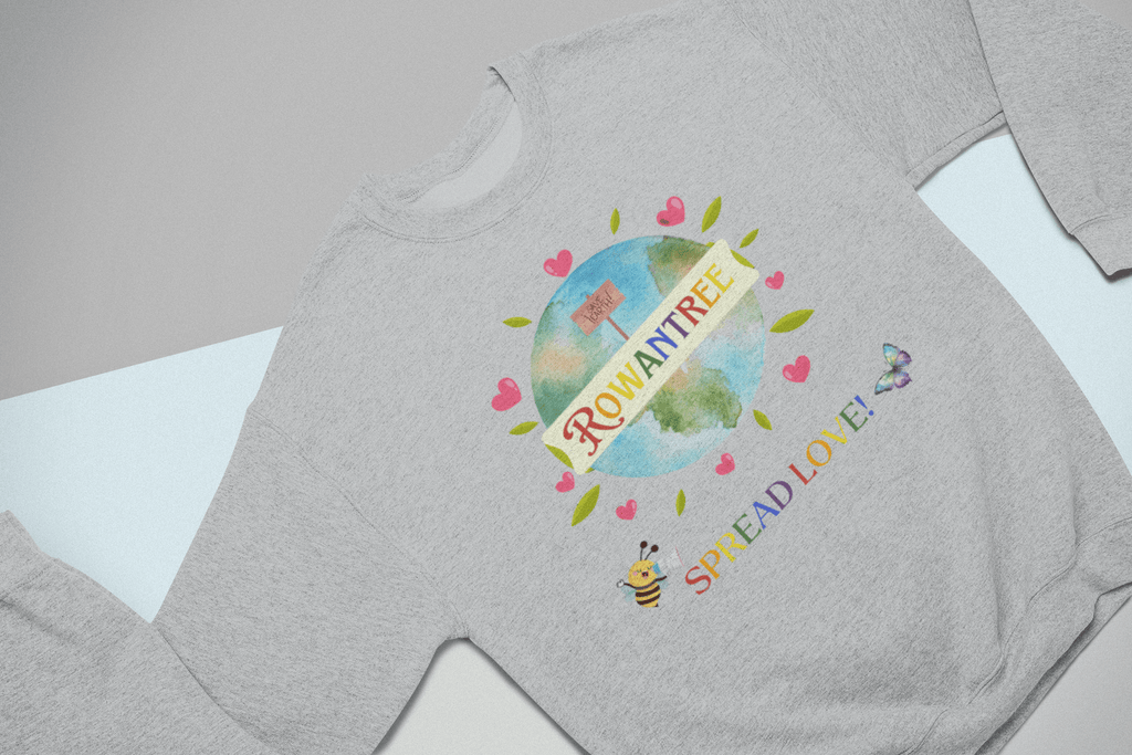 Spread Love Unisex Crewneck Sweatshirt – Ocean Cleanup Impact, Printed to Order in Canada