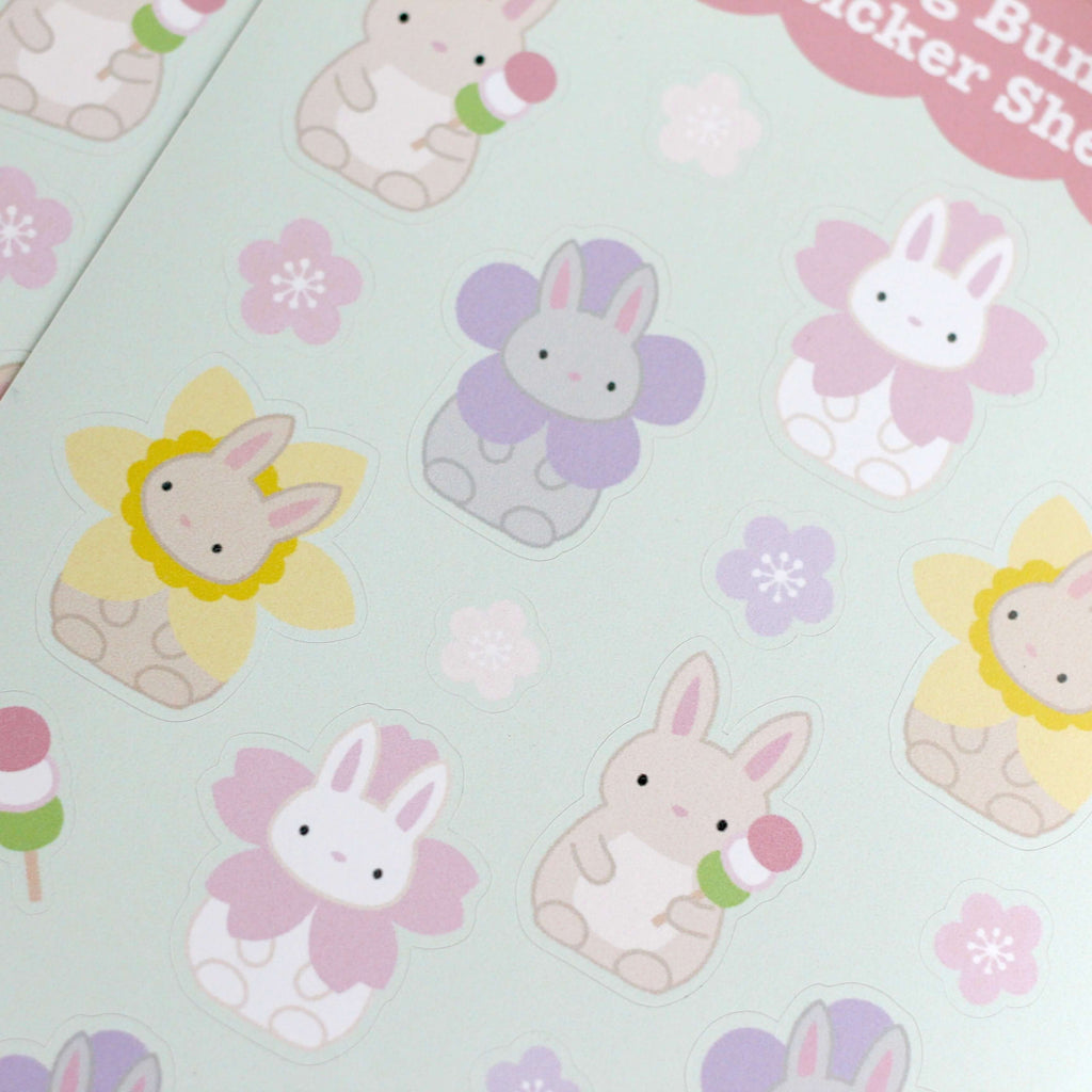 Spring Bunnies Vinyl Sticker Sheet