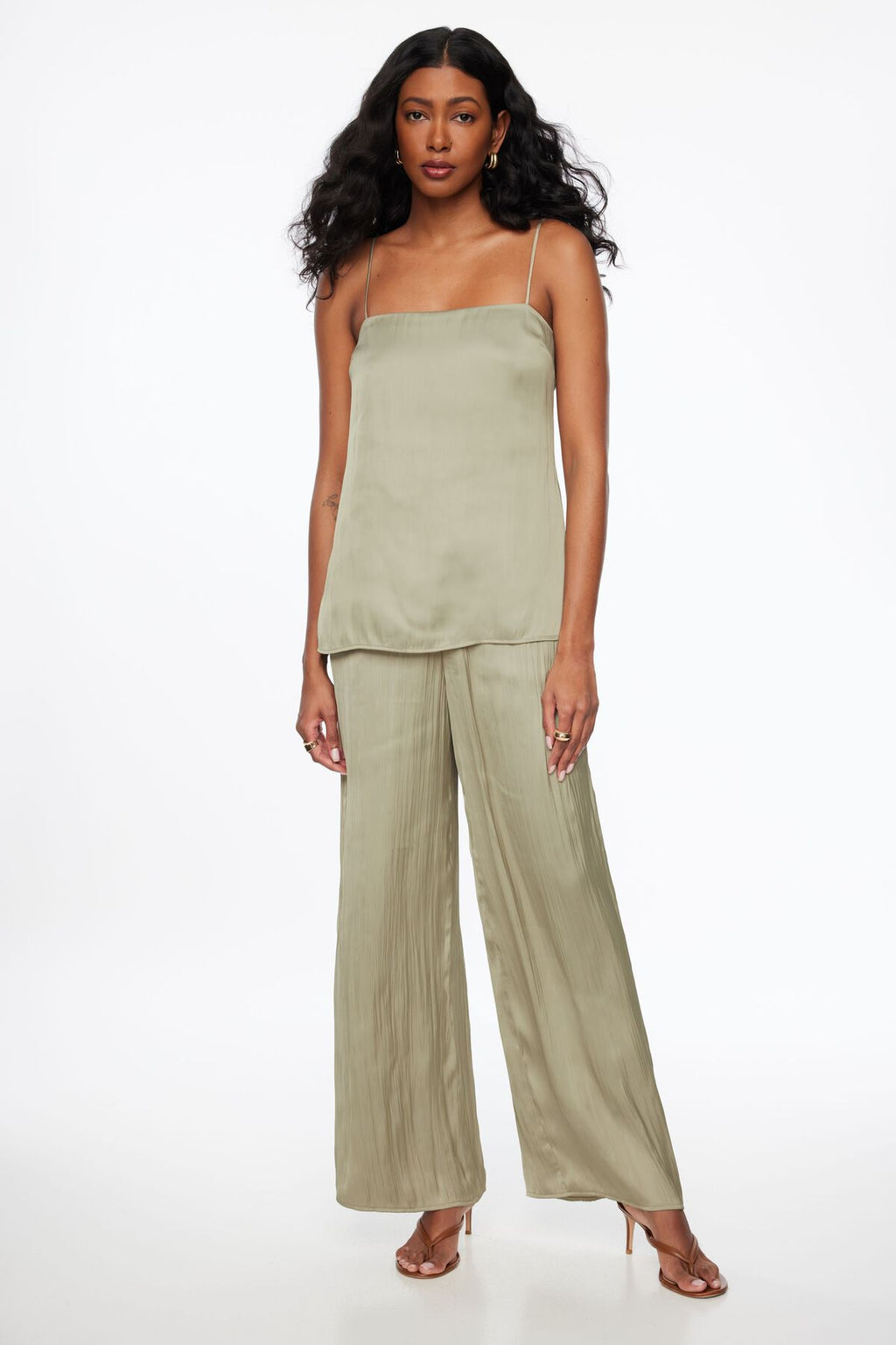 Crinkled Satin Cami