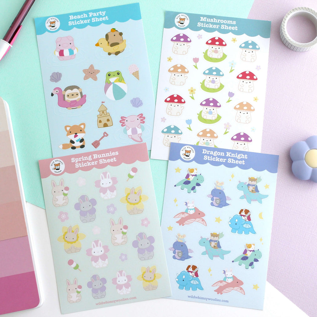 Spring Bunnies Vinyl Sticker Sheet