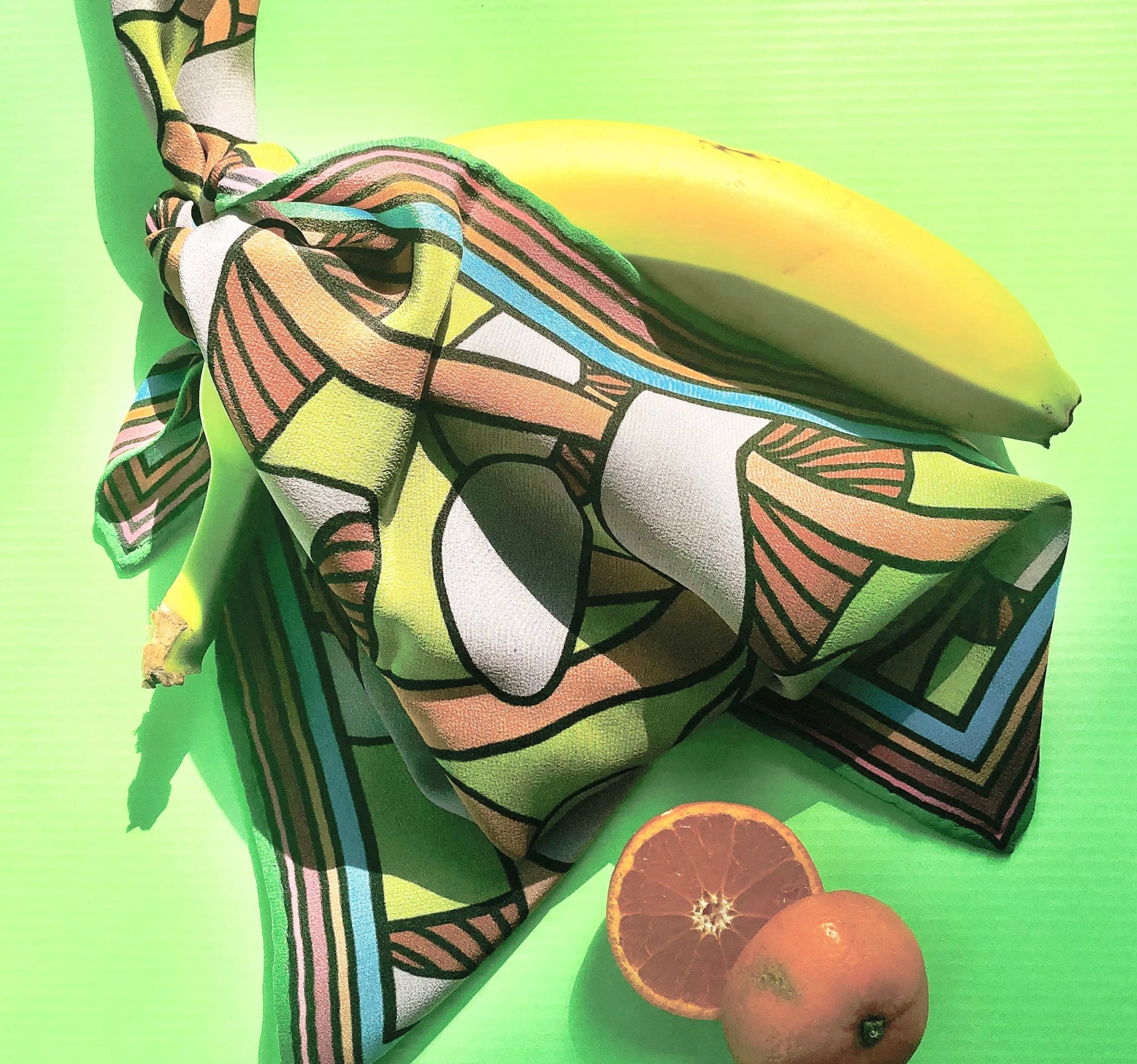 purple headed shroom garden silk scarf