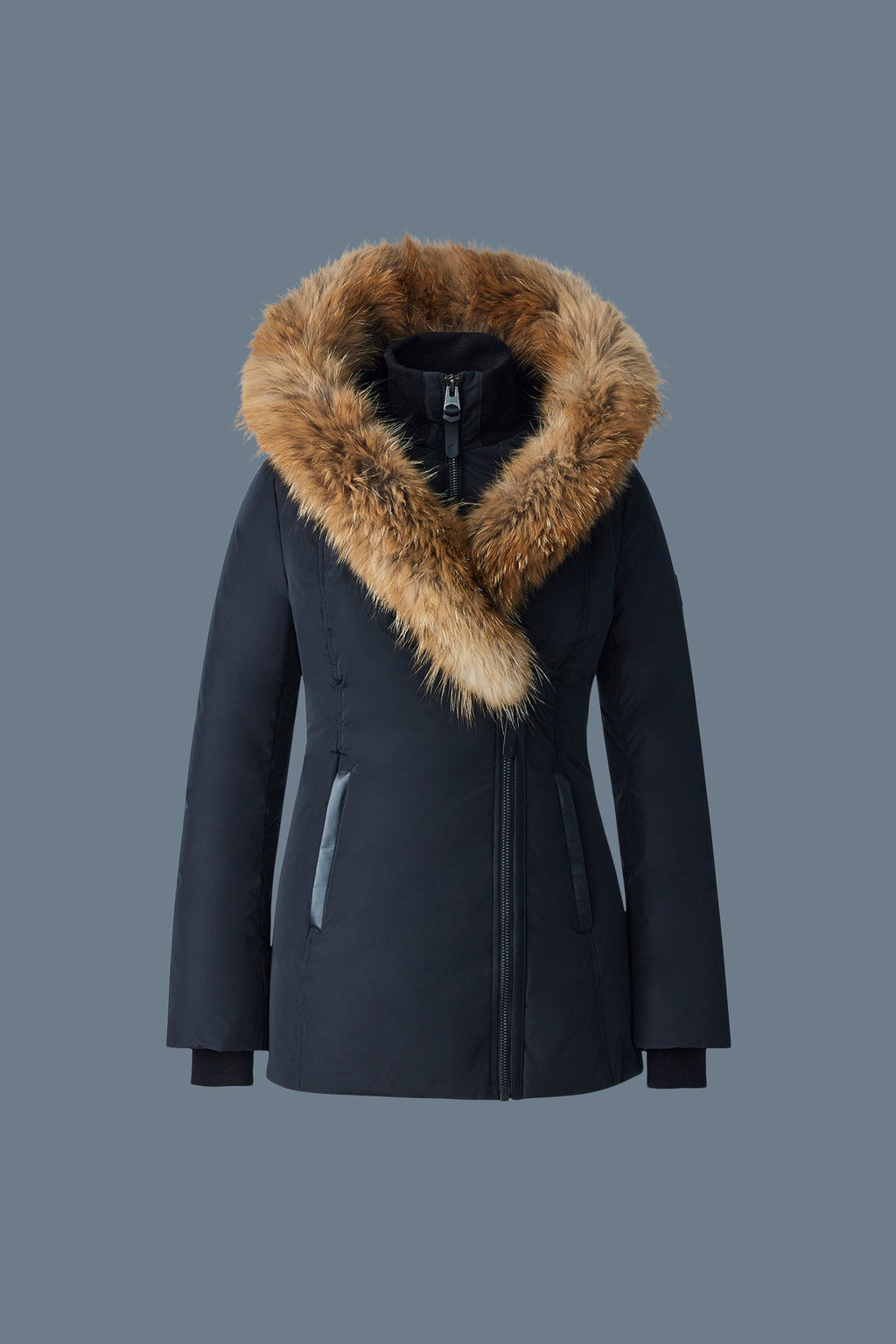 ADALI down coat with natural fur Signature Mackage Collar