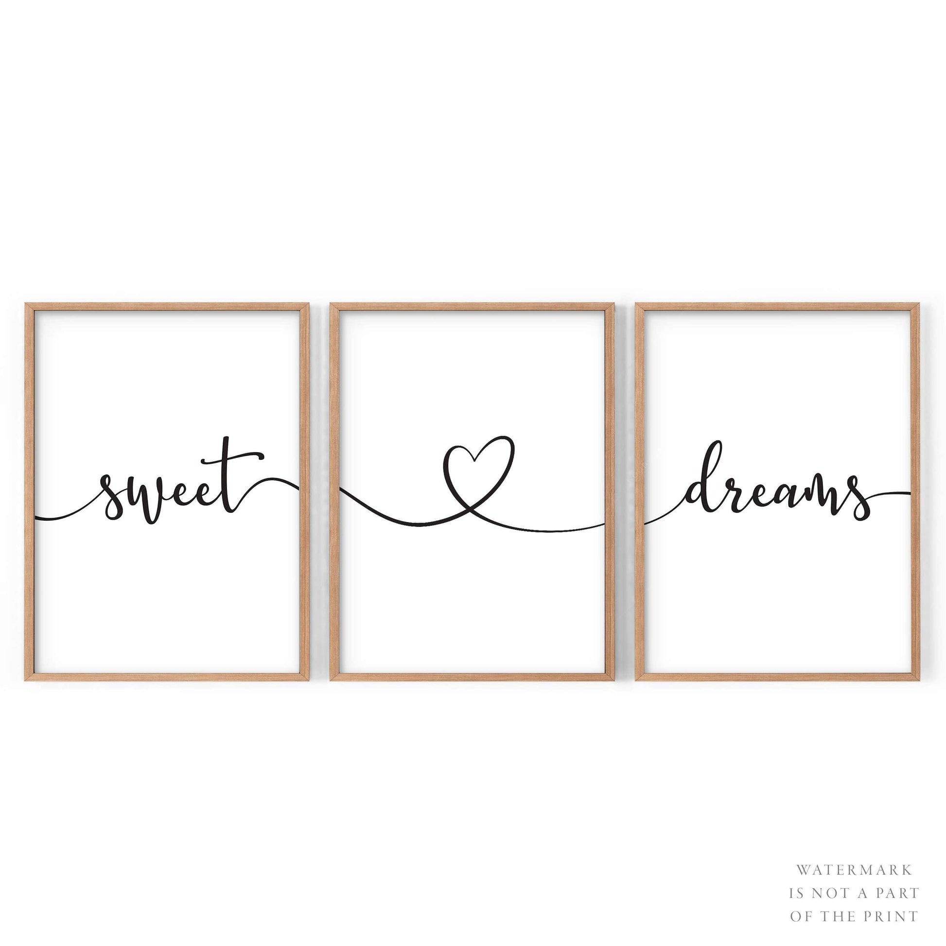 Sweet Dreams Set of 3 Prints – Minimalist Bedroom Wall Art Poster