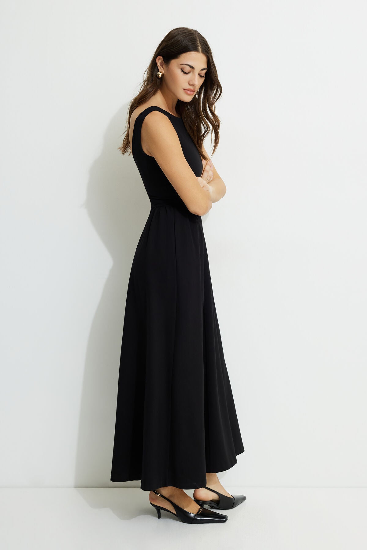 Flared Ponte Maxi Dress
