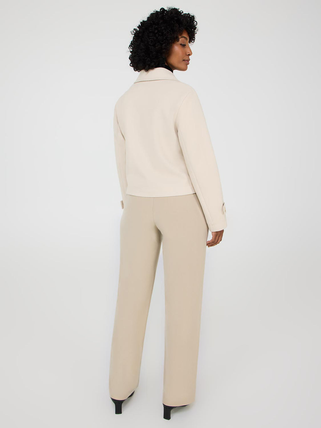Trench-coat en fausse laine cintrée