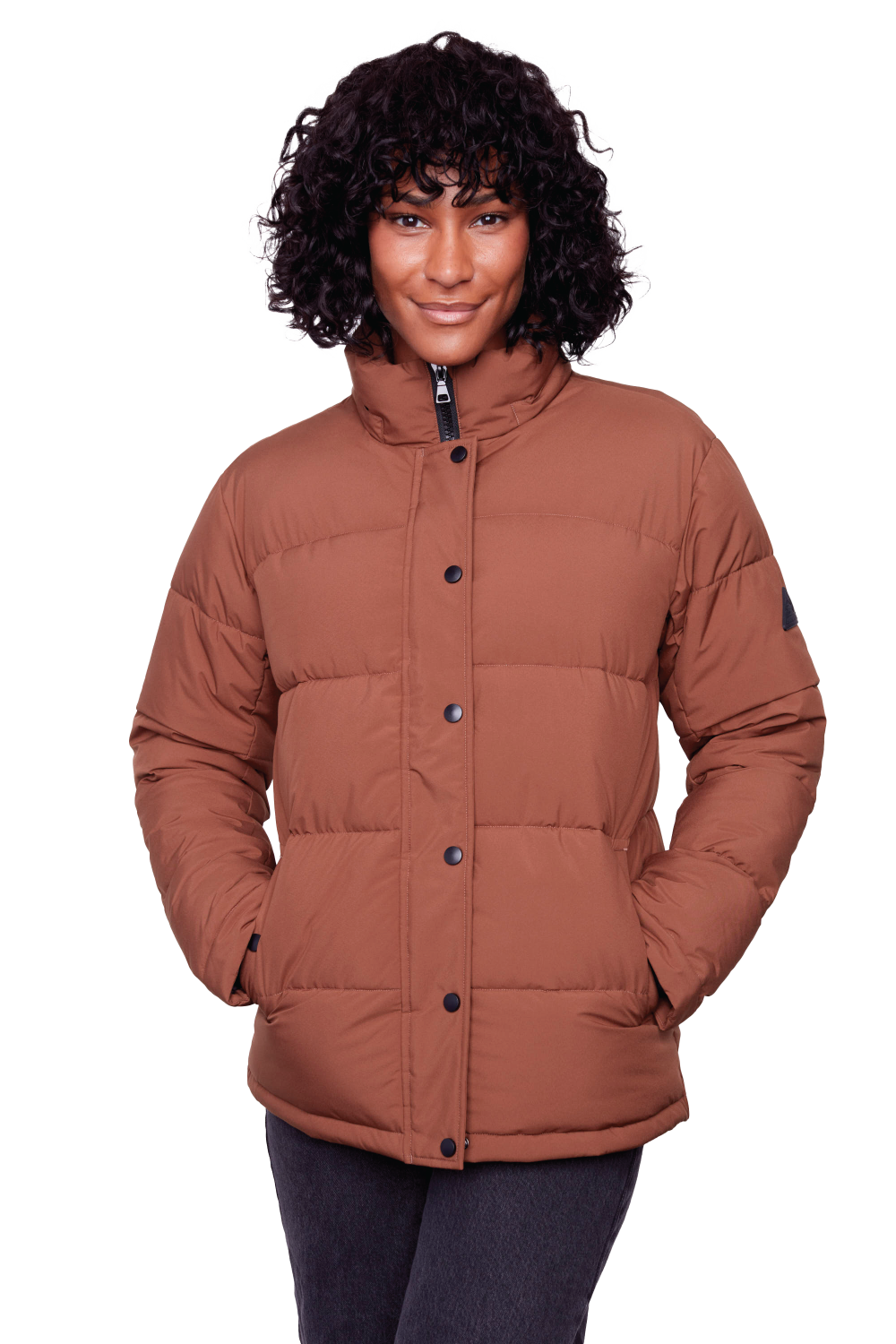 FORILLON | WOMEN'S VEGAN DOWN (RECYCLED) SHORT PUFFER JACKET, MAPLE
