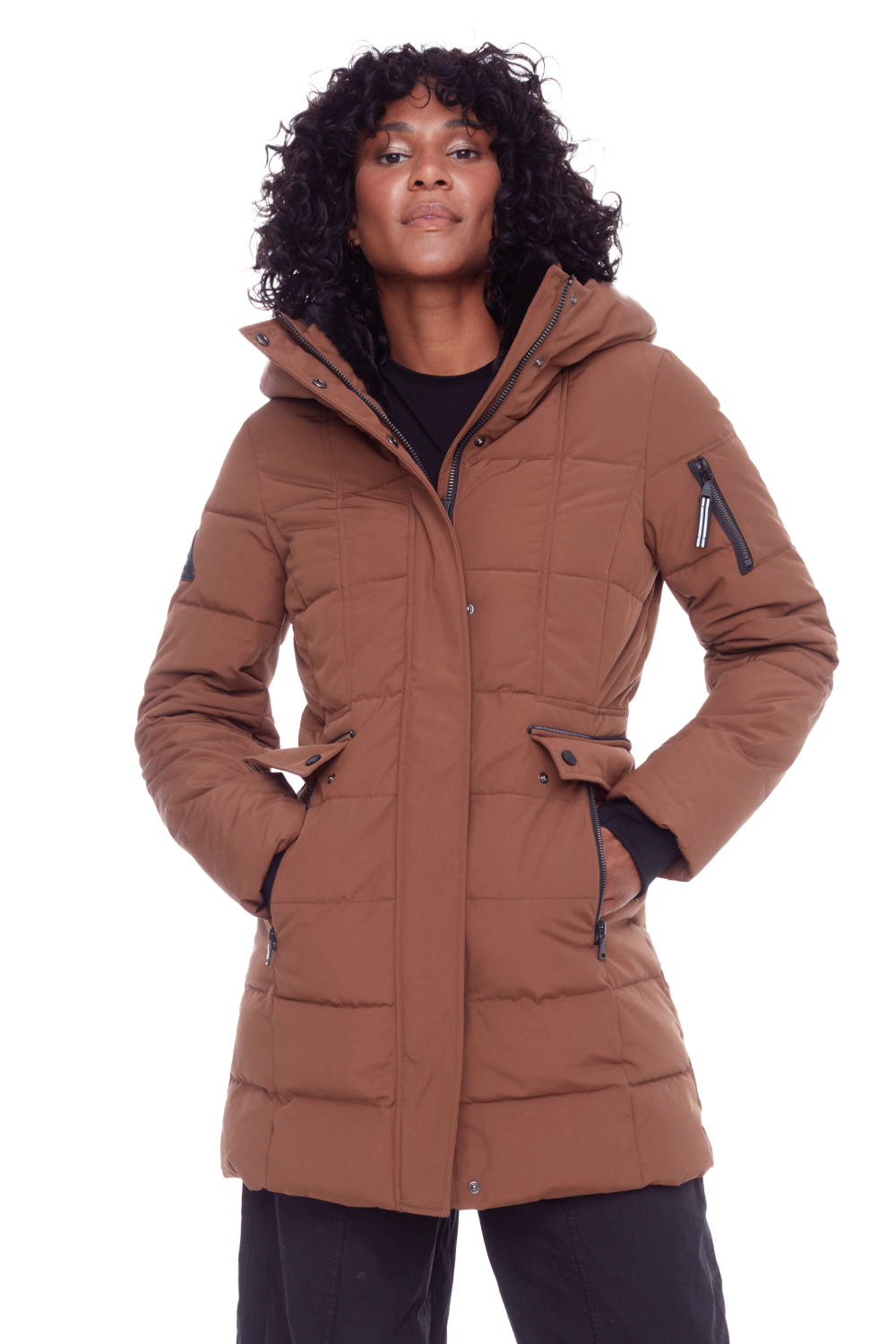 KOOTNEY | PARKA MI-LONGUE EN DUVET VÉGAN (RECYCLÉE) POUR FEMME, ÉRABLE