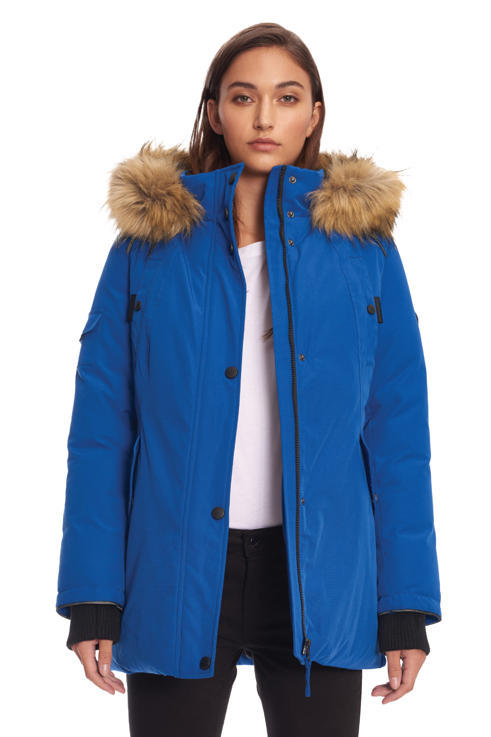 GLACIER | PARKA EN DUVET VÉGAN (RECYCLÉE) POUR FEMME, COBALT