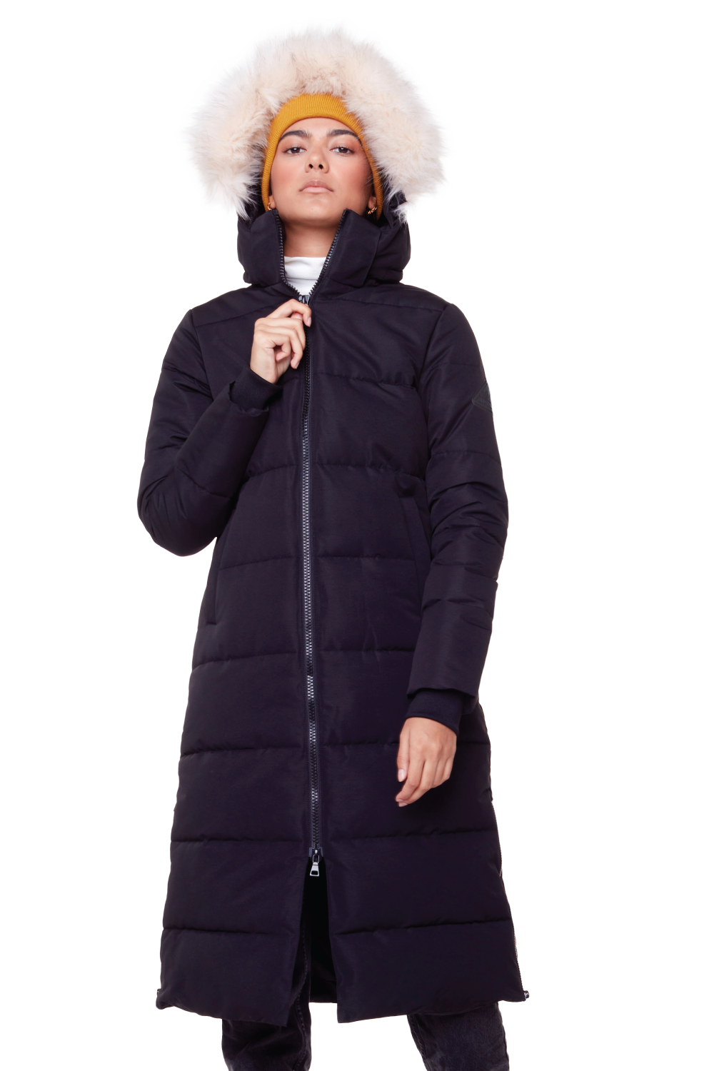 KLUANE | PARKA ULTRA LONGUE EN DUVET VÉGAN POUR FEMME (RECYCLÉE), NOIR