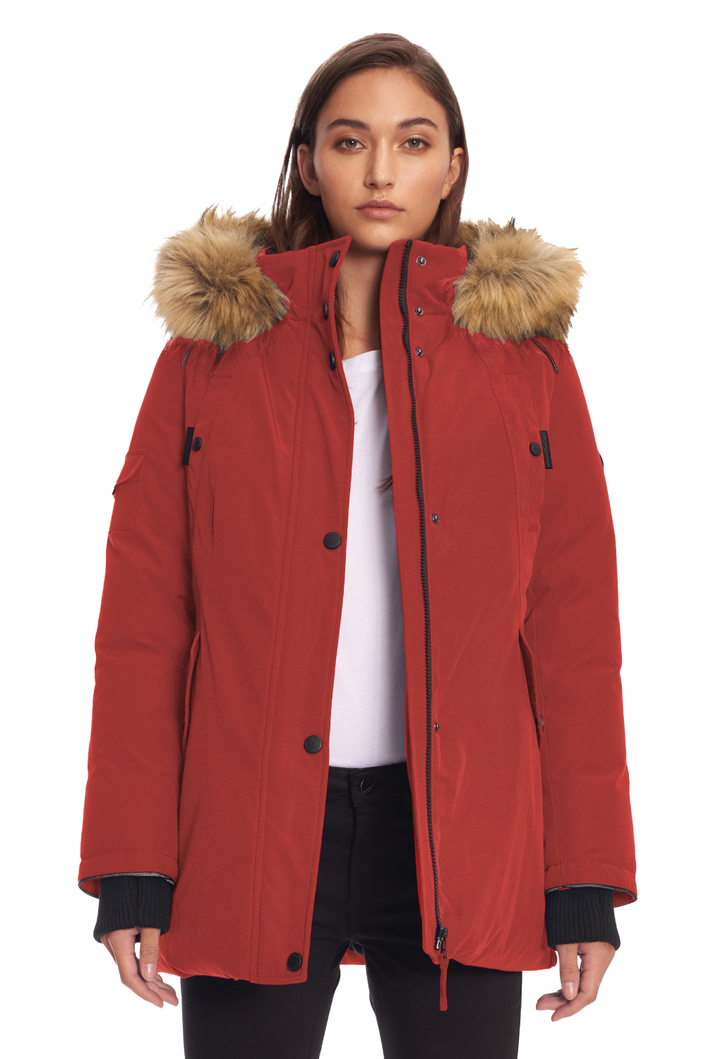 GLACIER | WOMEN'S VEGAN DOWN (RECYCLED) PARKA, CRIMSON