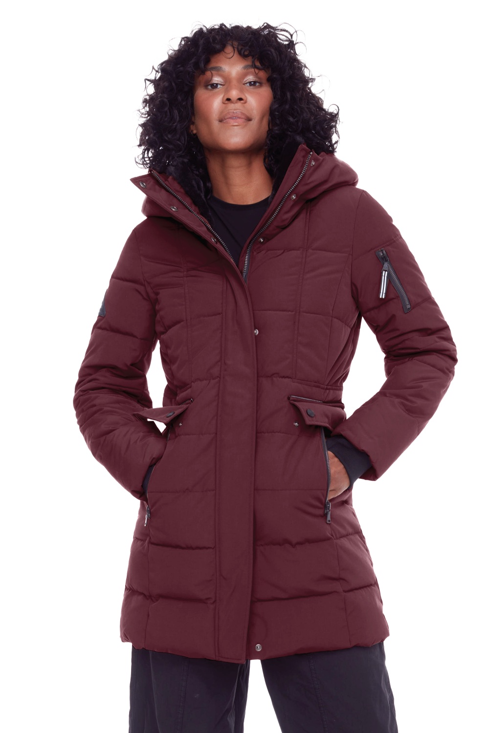 KOOTNEY | PARKA MI-LONGUE EN DUVET VÉGAN (RECYCLÉE) POUR FEMME, RAISIN