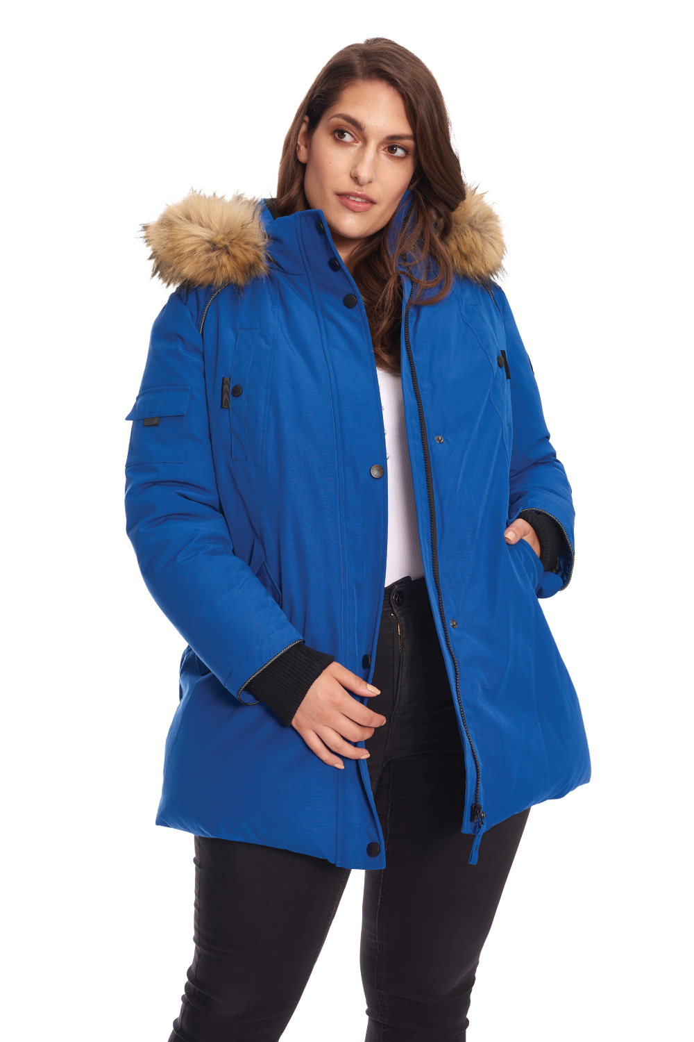 GLACIER PLUS | PARKA FEMME EN DUVET VÉGAN (RECYCLÉE), COBALT (TAILLE GRANDE)
