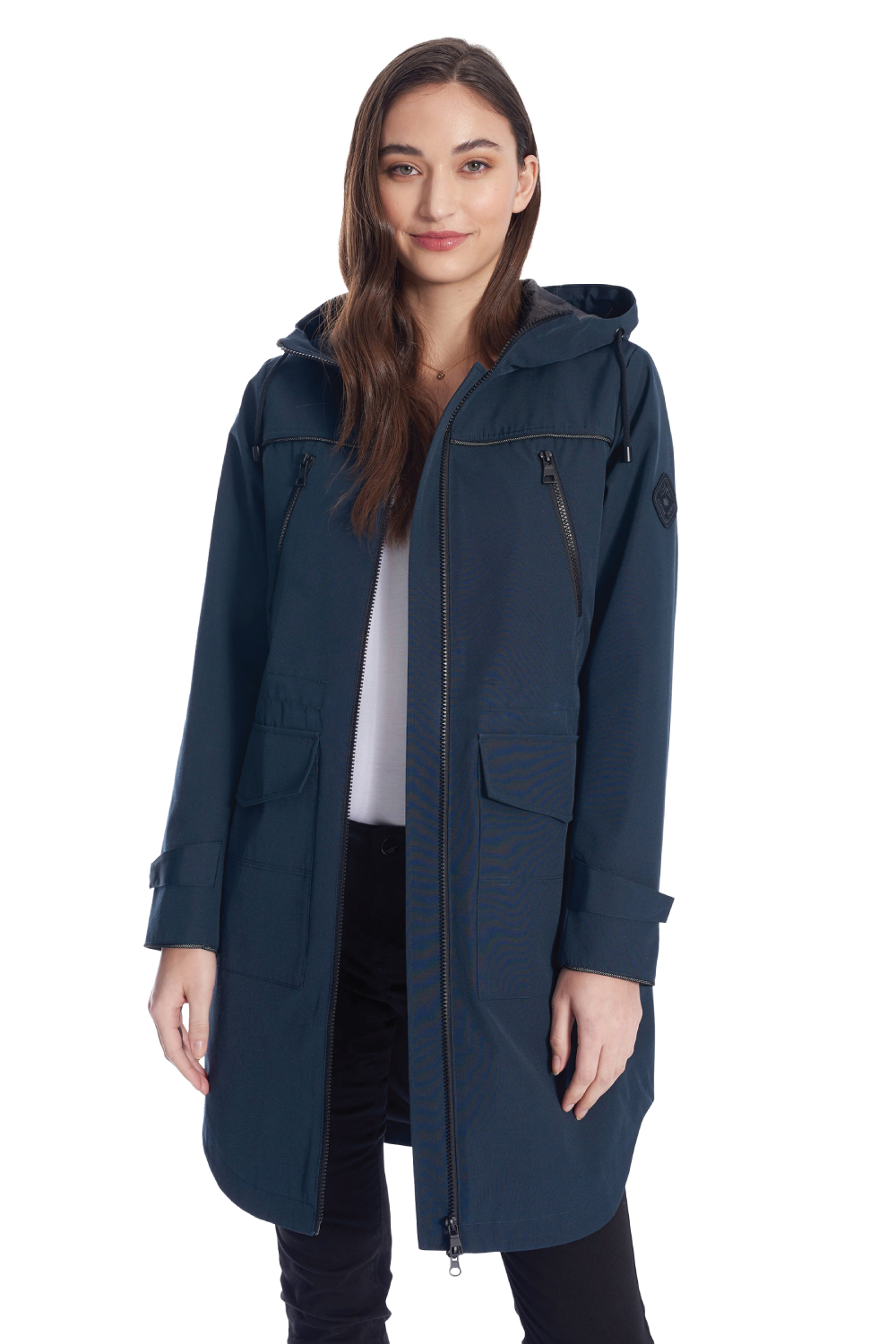 KUSAWA | IMPERMÉABLE À CORDON POUR FEMME, BLEU MARINE