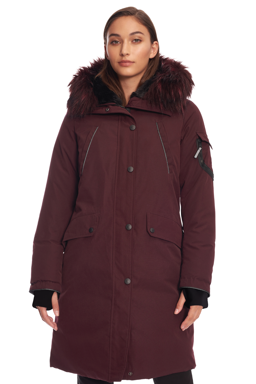 LAURENTIAN | WOMEN'S VEGAN DOWN (RECYCLED) LONG PARKA, GRAPE
