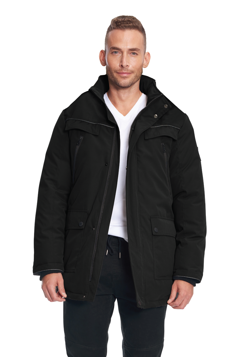 FRASER | PARKA EN DUVET VÉGAN POUR HOMME (RECYCLÉE), NOIR