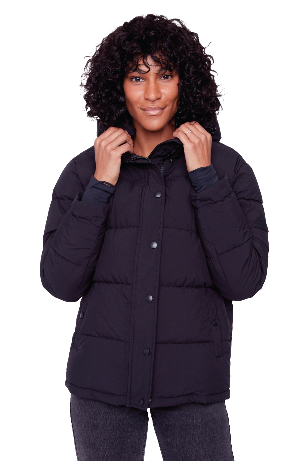 FORILLON | Doudoune courte végane pour femme (duvet recyclé), noire