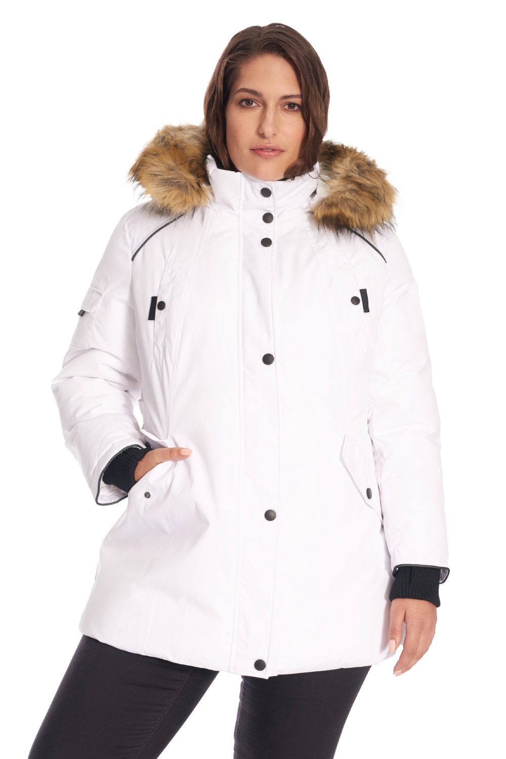 GLACIER PLUS | PARKA FEMME EN DUVET VÉGAN (RECYCLÉE), BLANC (TAILLE GRANDE)