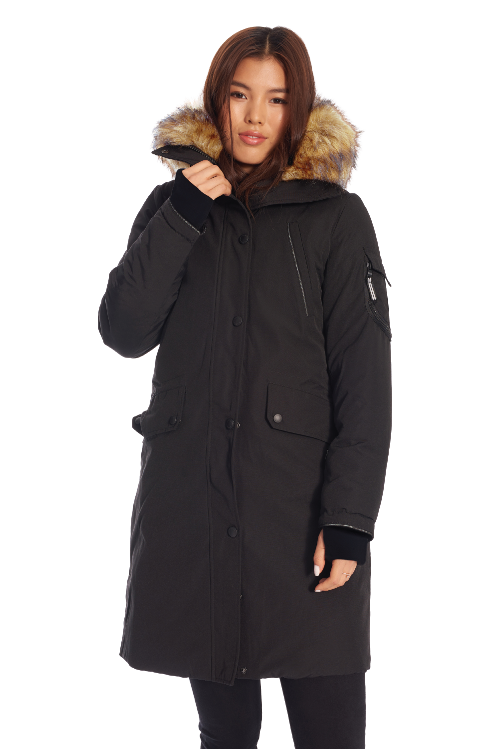 LAURENTIAN | WOMEN'S VEGAN DOWN (RECYCLED) LONG PARKA, BLACK