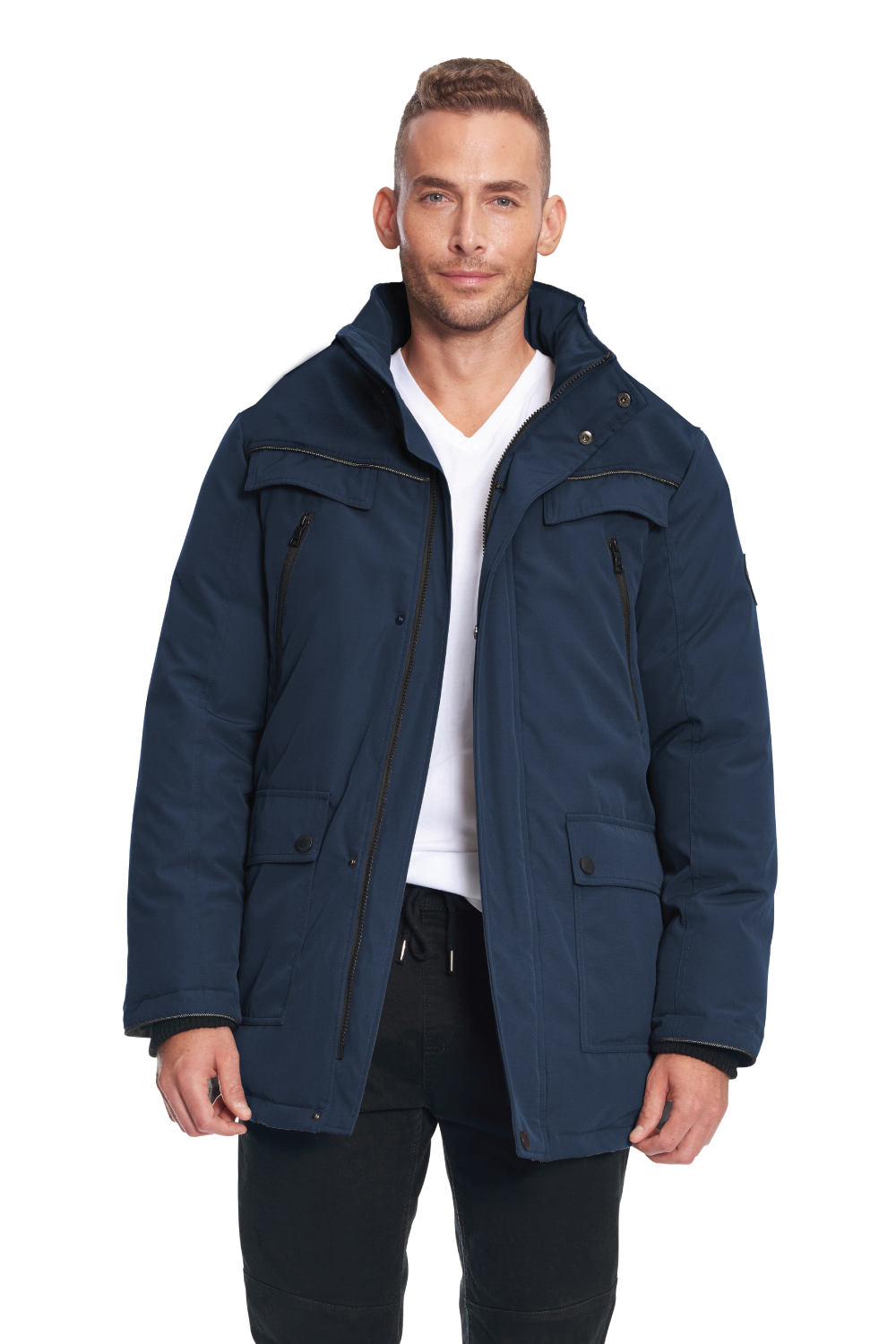 FRASER | PARKA EN DUVET VÉGAN POUR HOMME (RECYCLÉE), BLEU MARINE