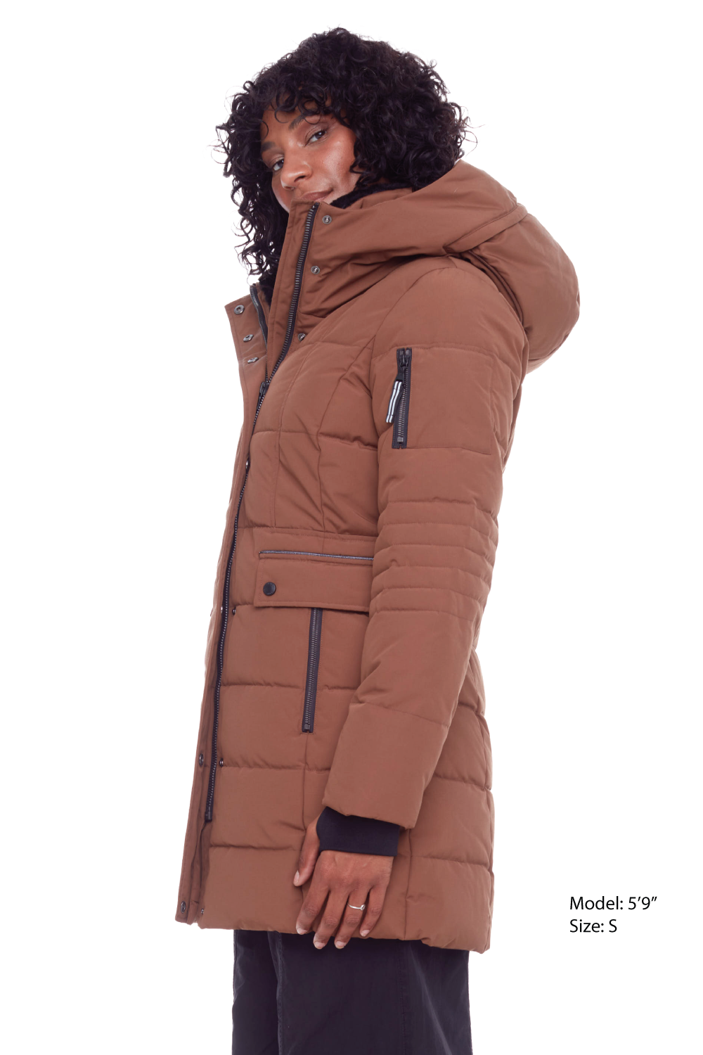 KOOTNEY | PARKA MI-LONGUE EN DUVET VÉGAN (RECYCLÉE) POUR FEMME, ÉRABLE
