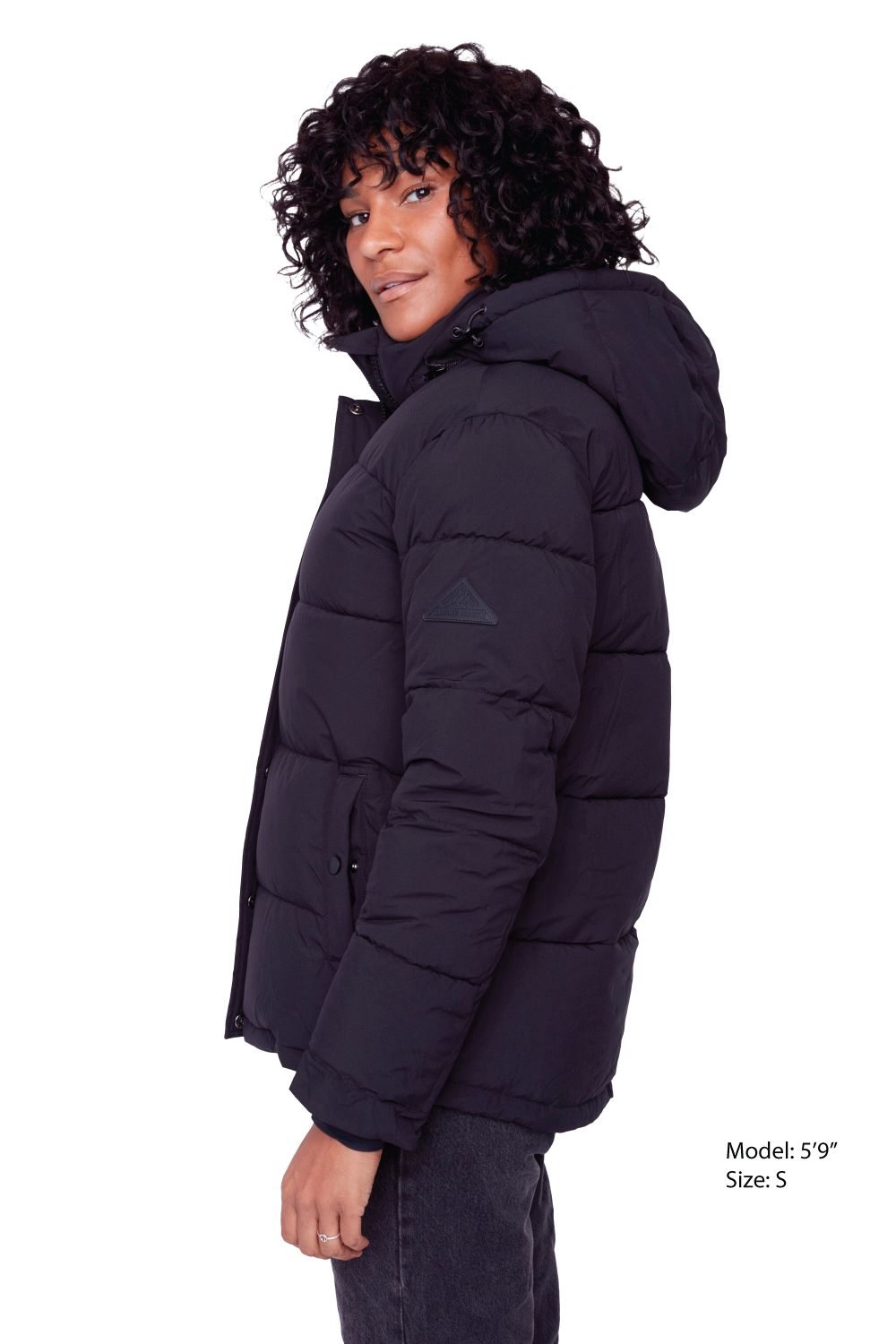 FORILLON | Doudoune courte végane pour femme (duvet recyclé), noire