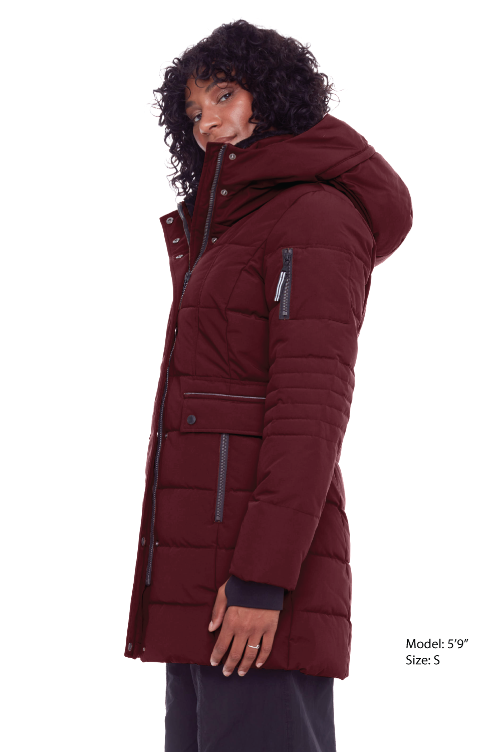 KOOTNEY | PARKA MI-LONGUE EN DUVET VÉGAN (RECYCLÉE) POUR FEMME, RAISIN