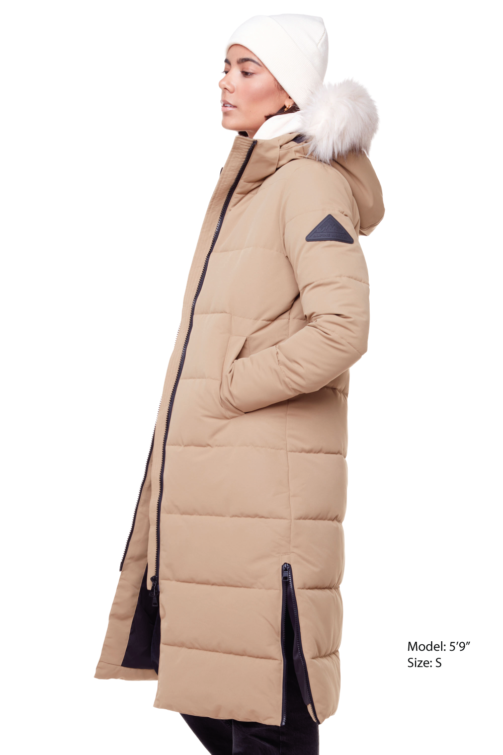KLUANE | PARKA ULTRA LONGUE EN DUVET VÉGAN POUR FEMME (RECYCLÉE), CAMEL