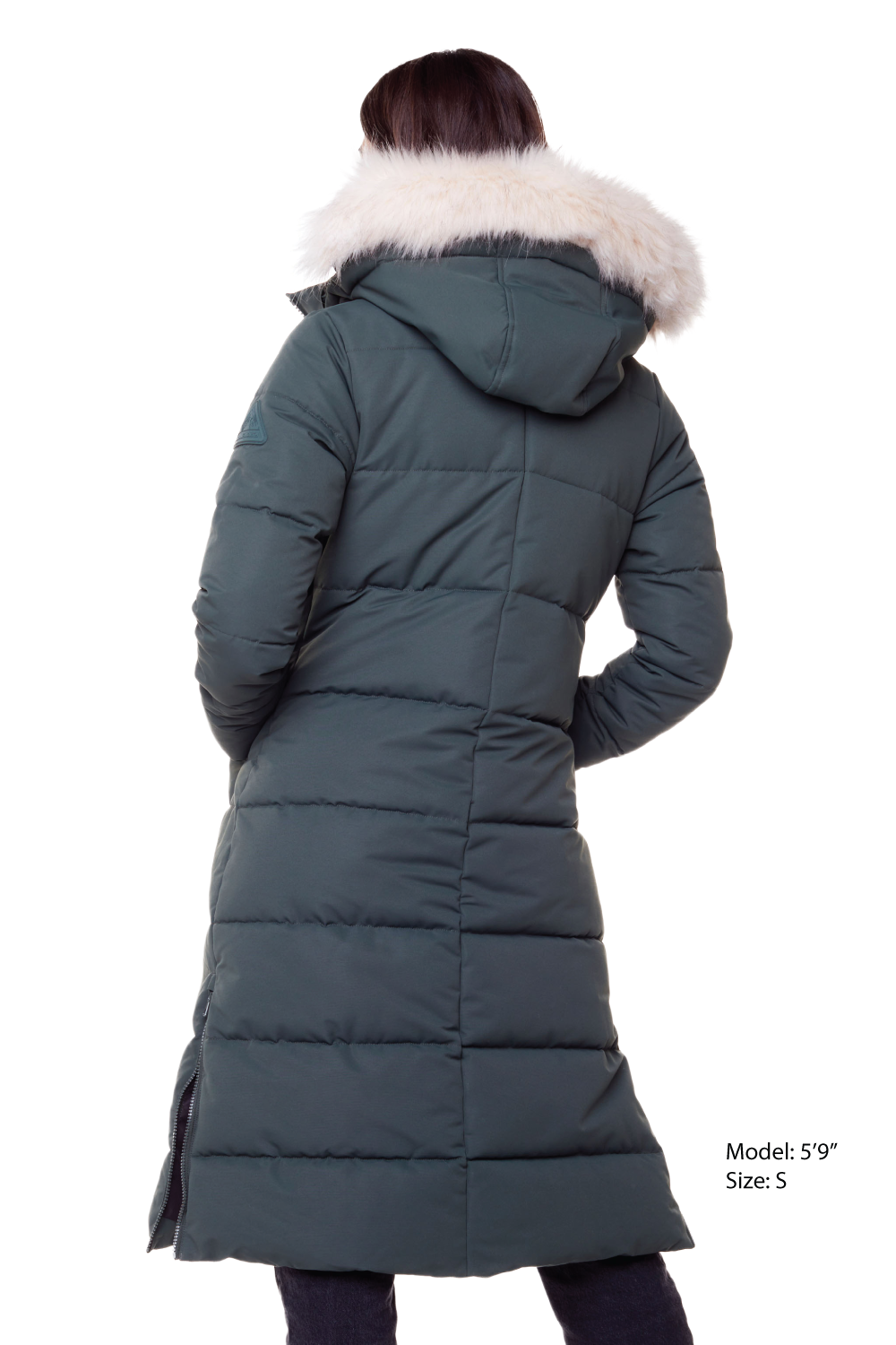 KLUANE | PARKA ULTRA LONGUE EN DUVET VÉGAN POUR FEMME (RECYCLÉE), VERT FORÊT