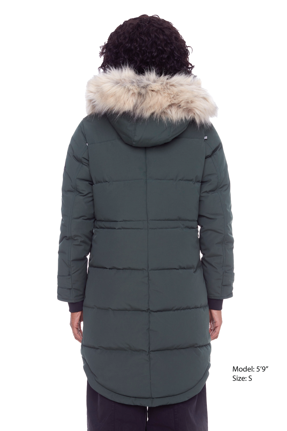 UKON | PARKA À CORDON DE SERRAGE EN DUVET VÉGAN POUR FEMME (RECYCLÉE), VERT FONCÉ